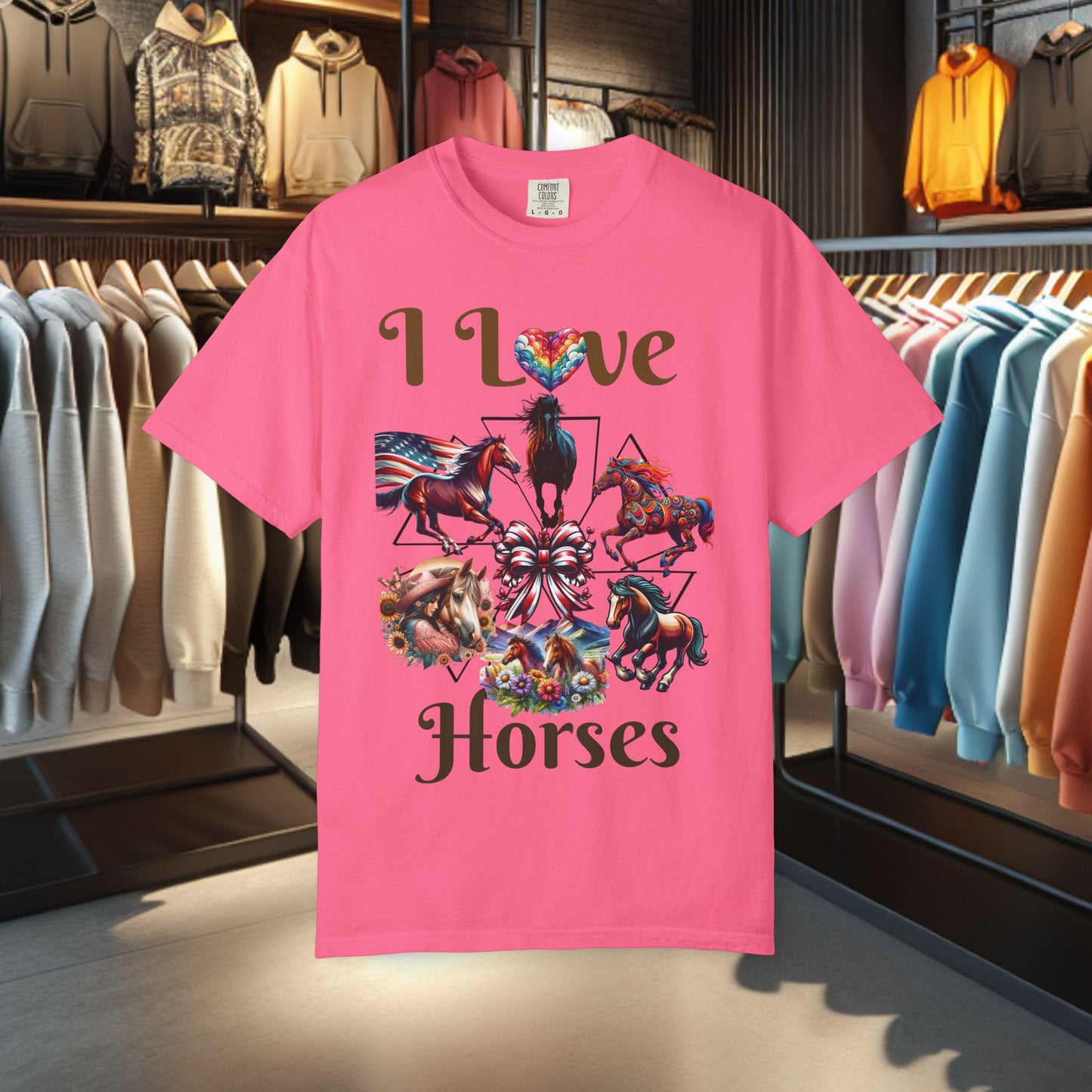 Boho I Love Horses T-shirt