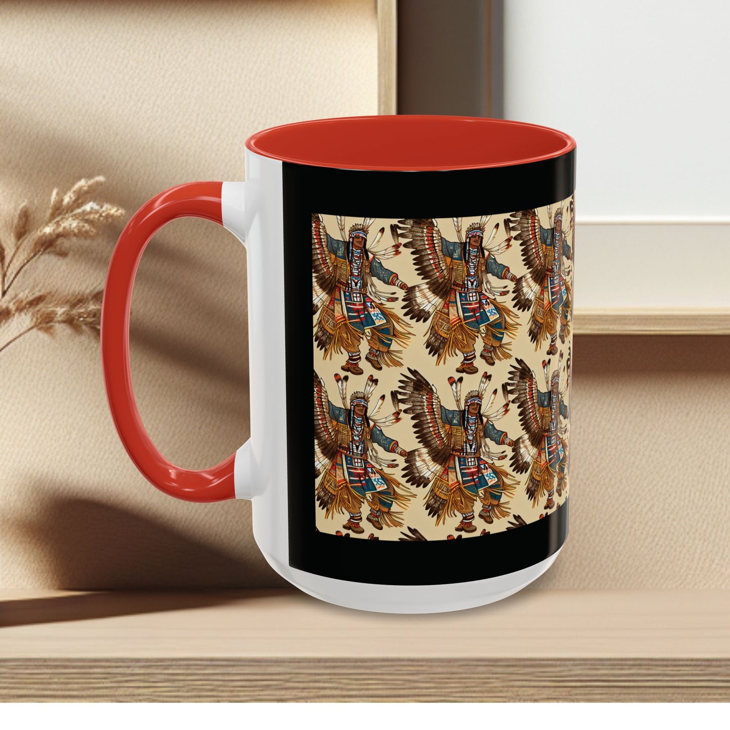 Mug- American Native Dancers Accent Coffee Mug (11, 15oz)