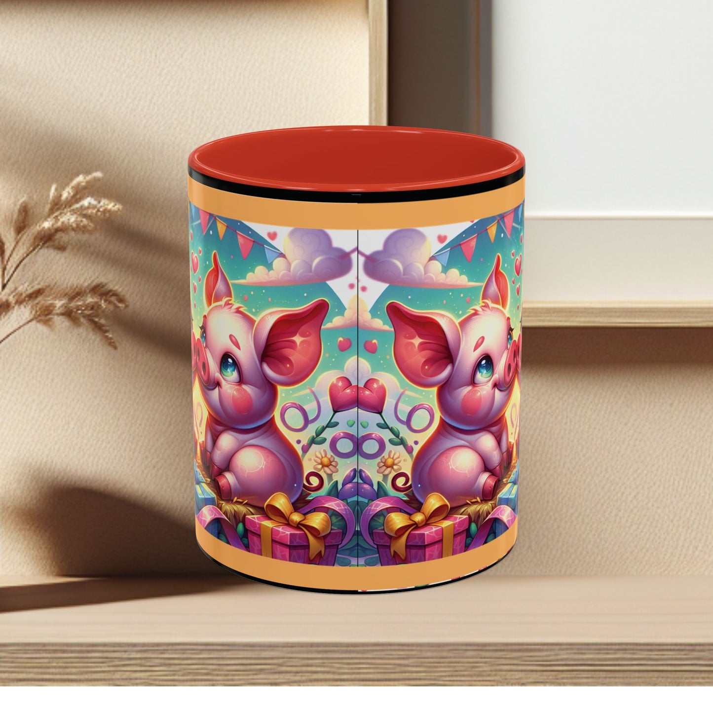 Coffee Mug Love Pigs Picknick 11, 15oz