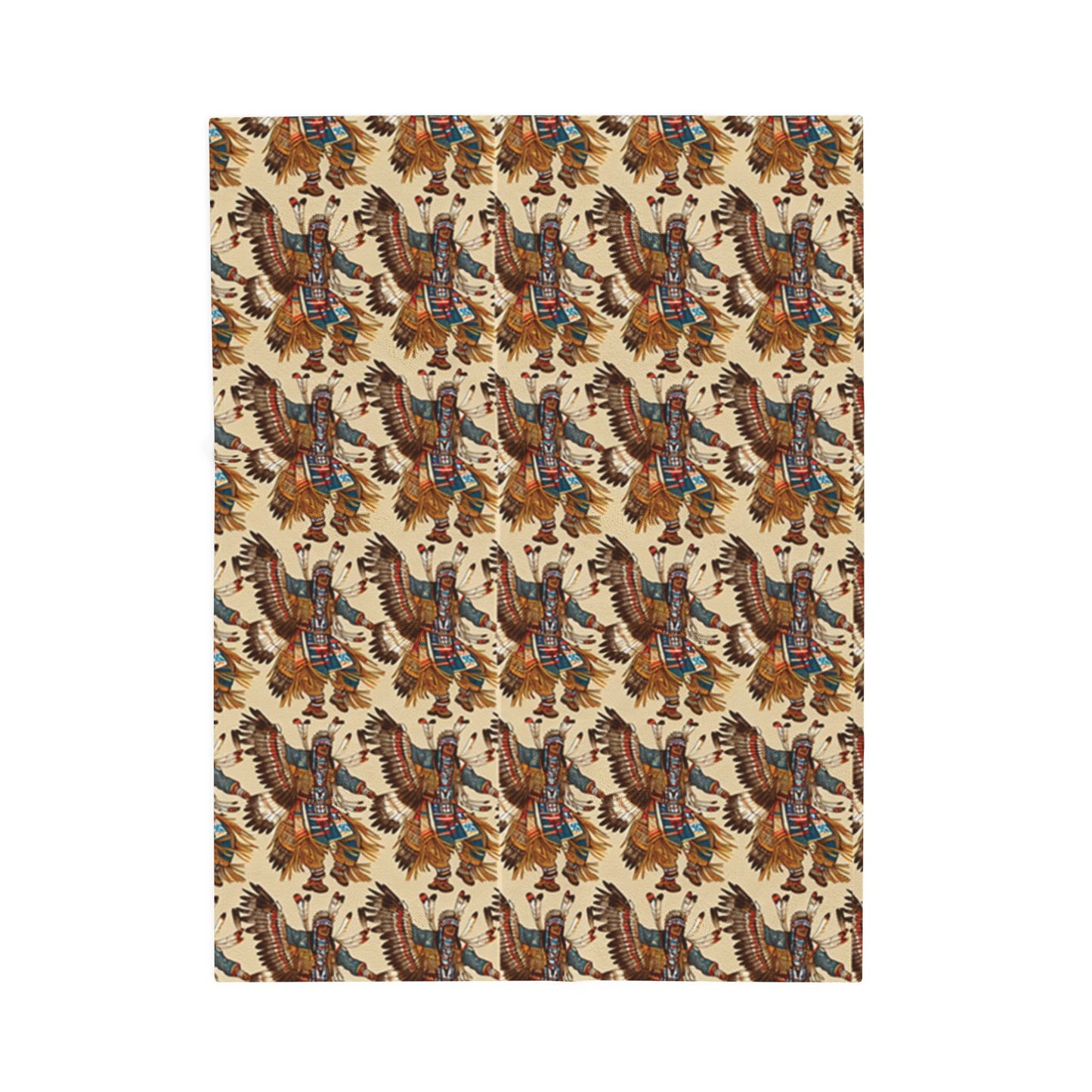 American Native Pow-Wow Dancers Velveteen Plush Blanket