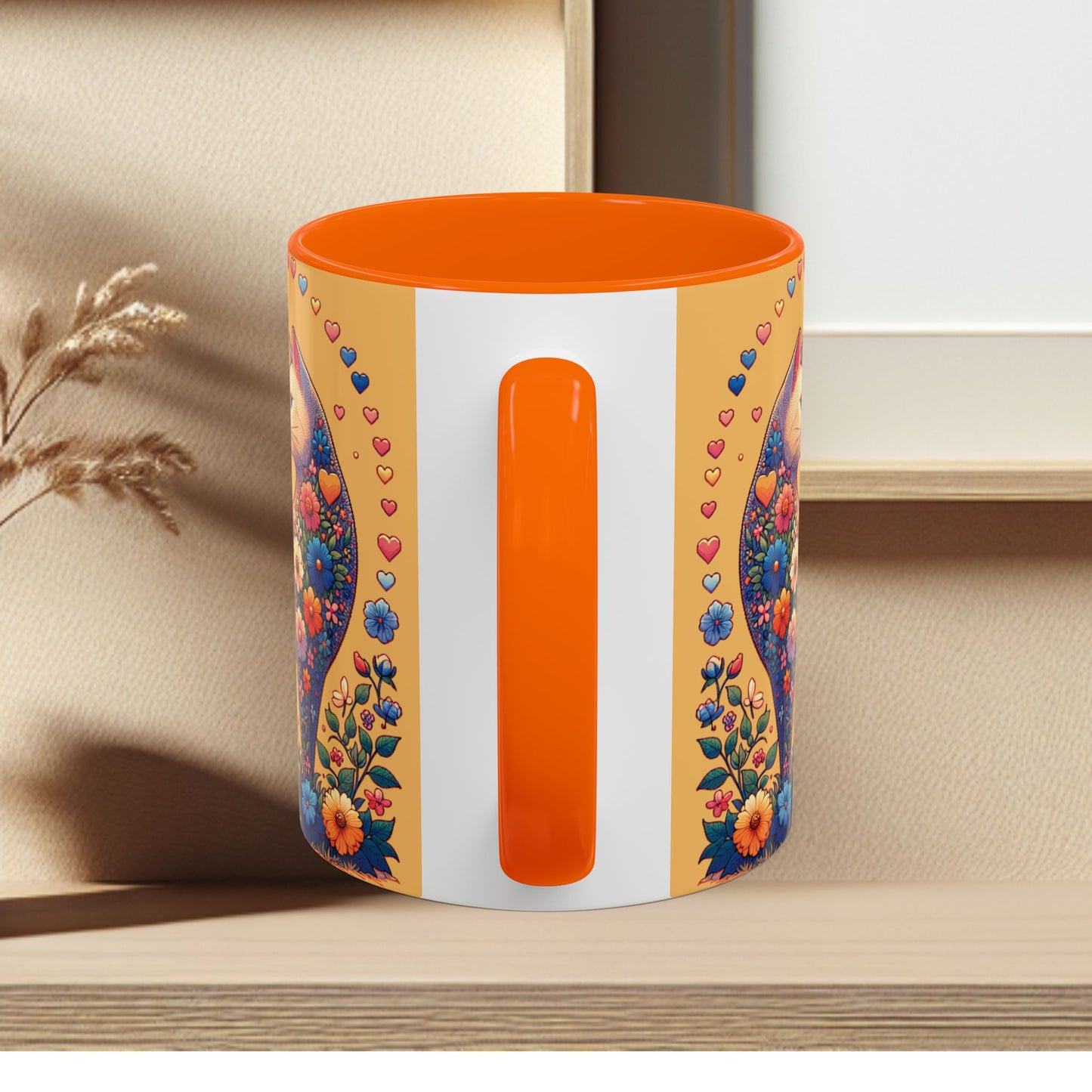 Mug- Loving Cat - Accent Coffee Mug (11oz, 15oz) (AOP)