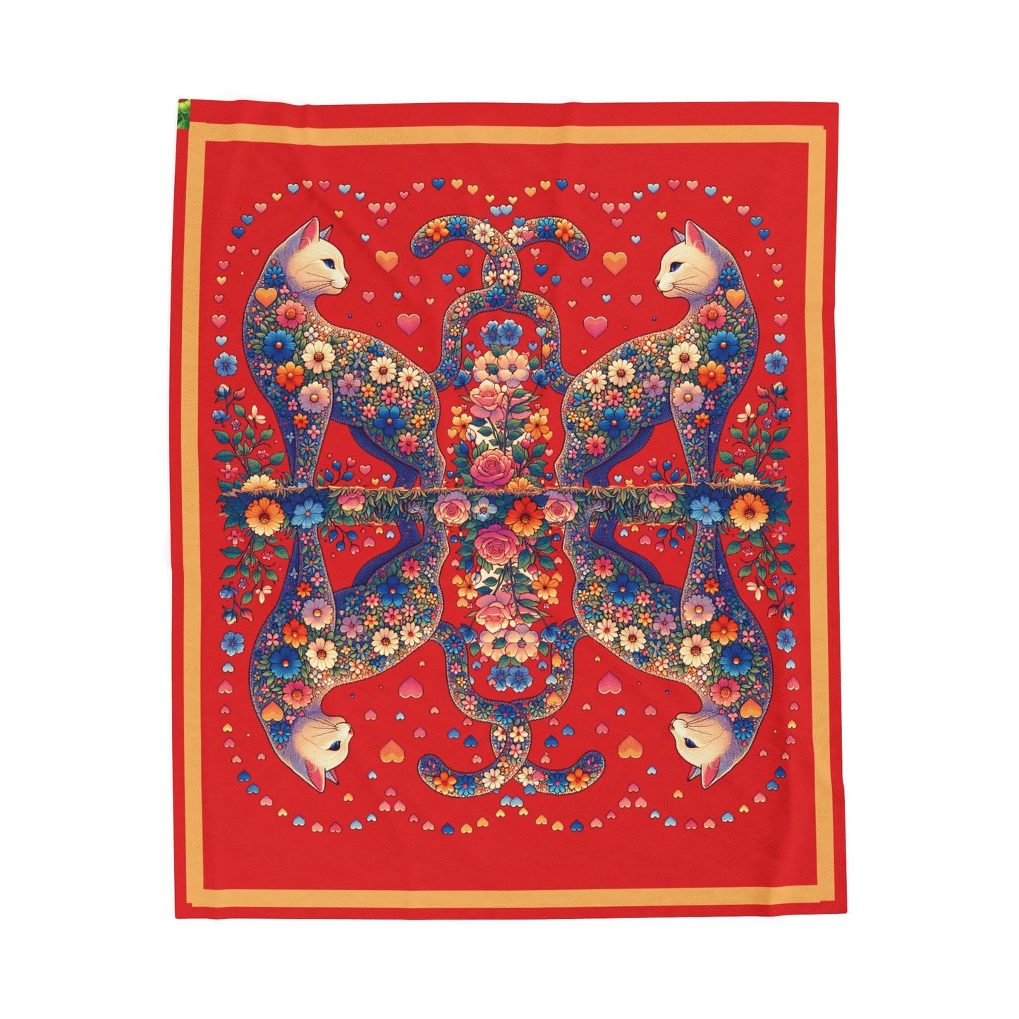 Loving Cat Red 50 x 60 Velveteen Plush Blanket