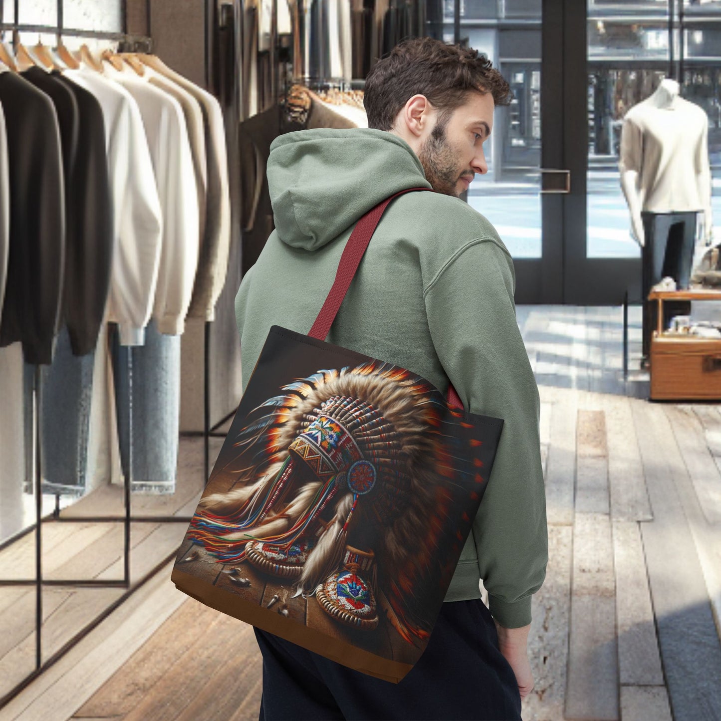 Native War Bonnet Tote Bag - Tribal Style Accessories