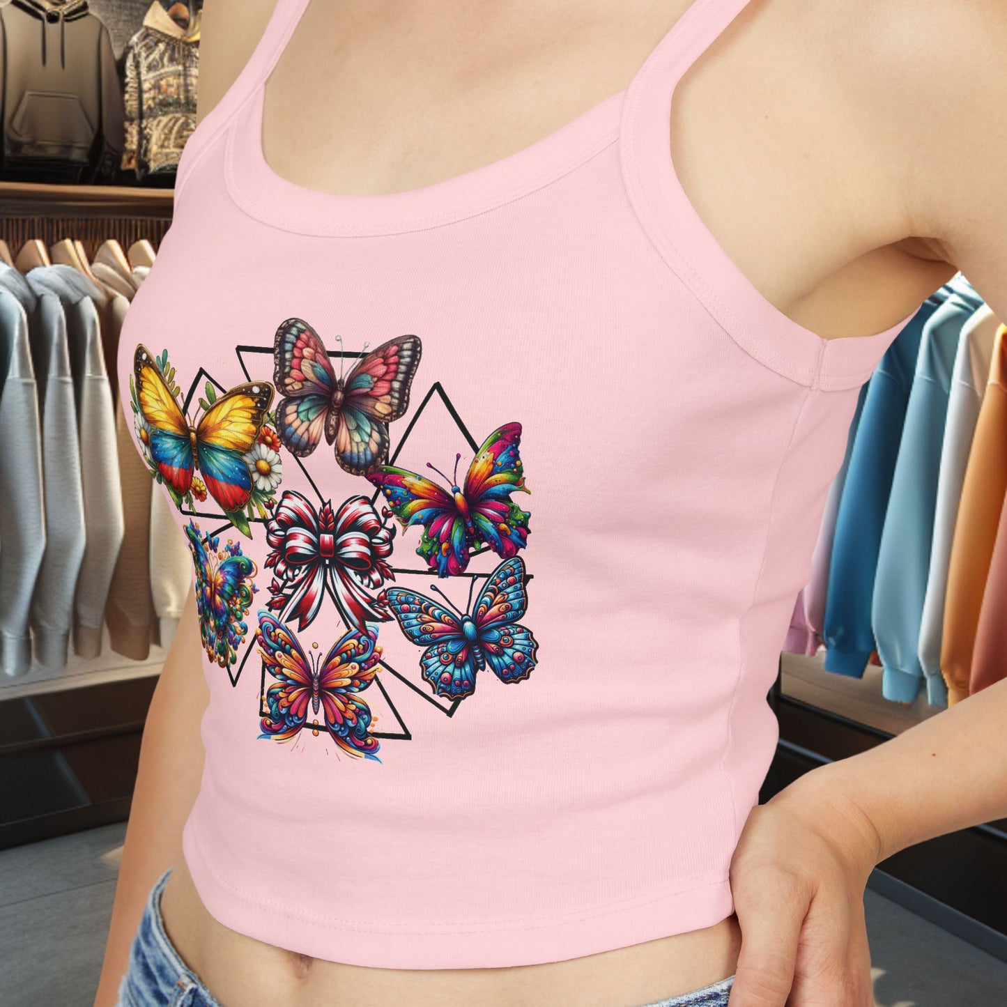 Colorful Butterfly Women's Tank Top - Summer Fashion, Boho Style