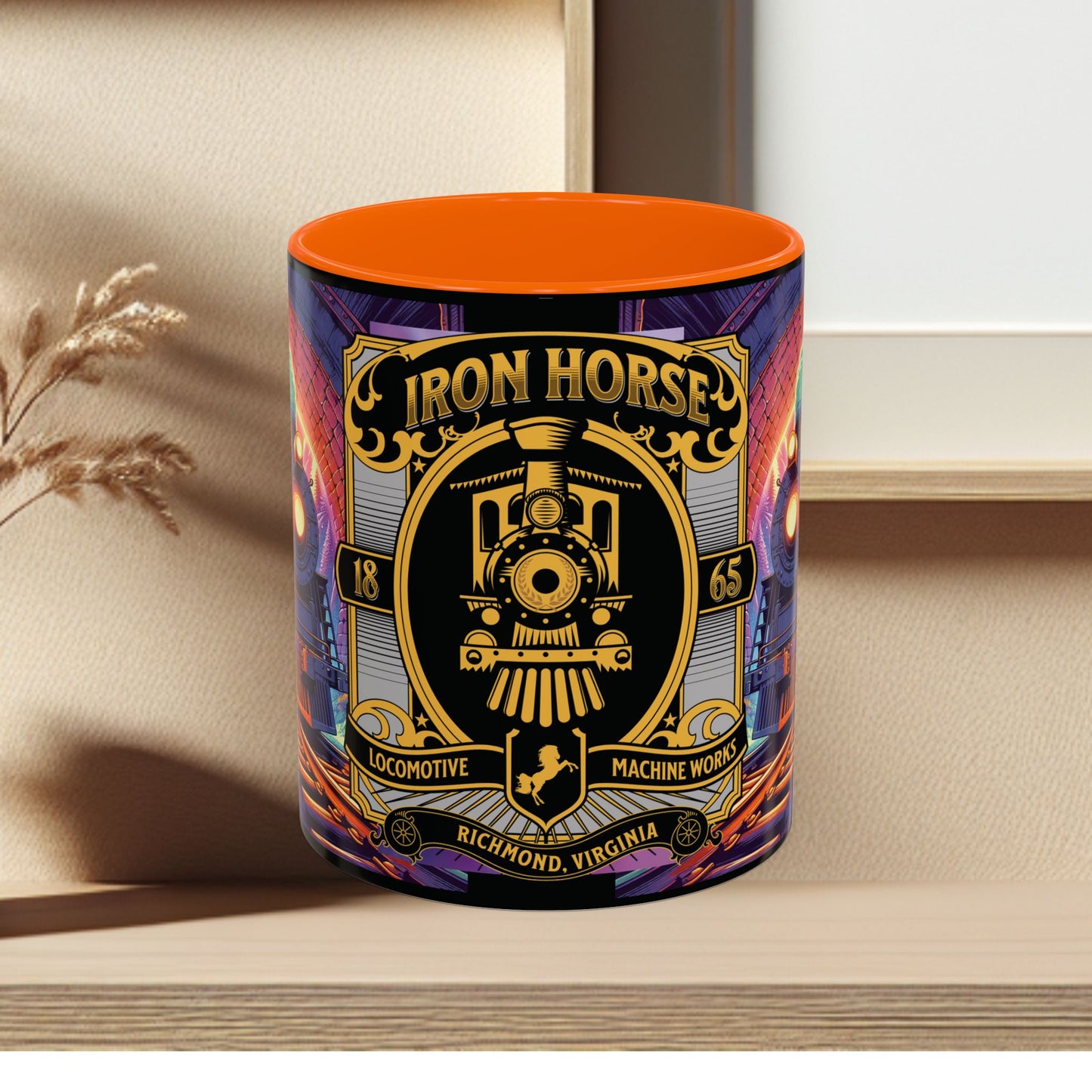 Mug- Steam Engine Iron Horse Accent Coffee Mug (11oz)