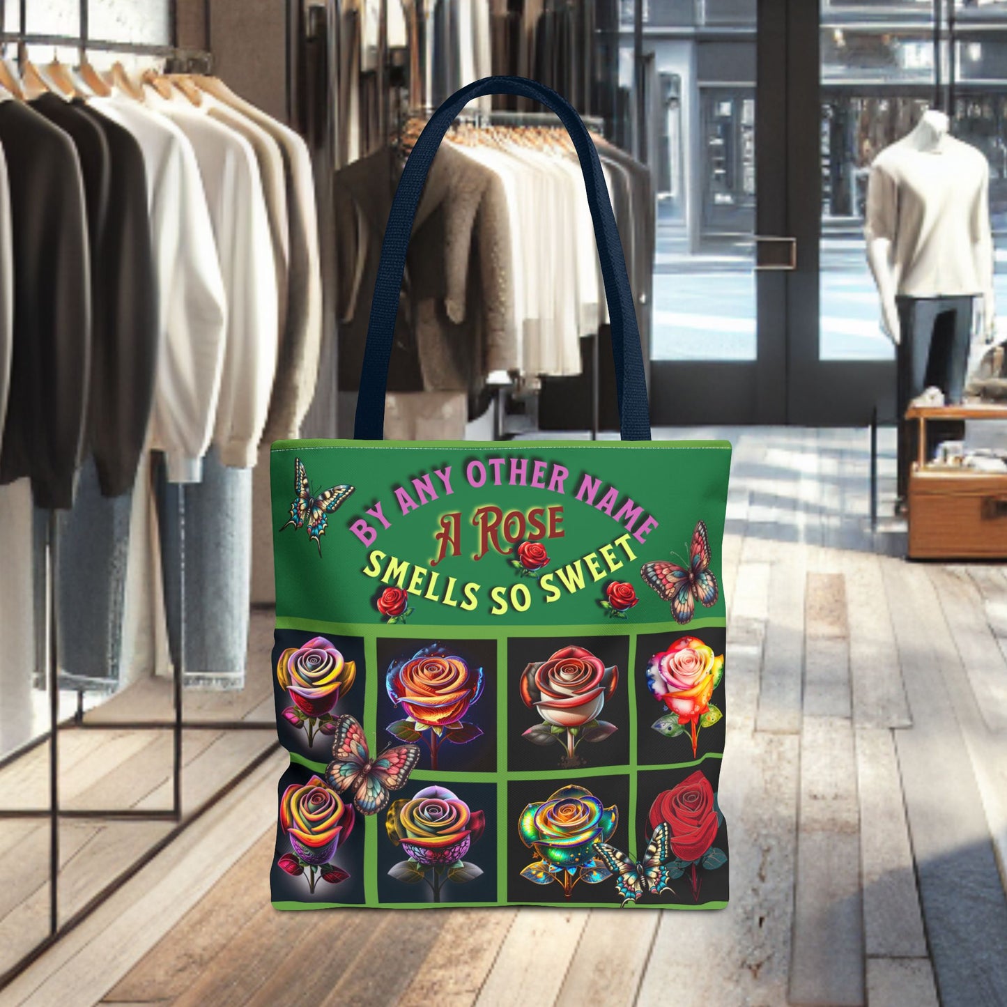 Vintage Floral Tote Bag - 'A Rose Smells So Sweet'