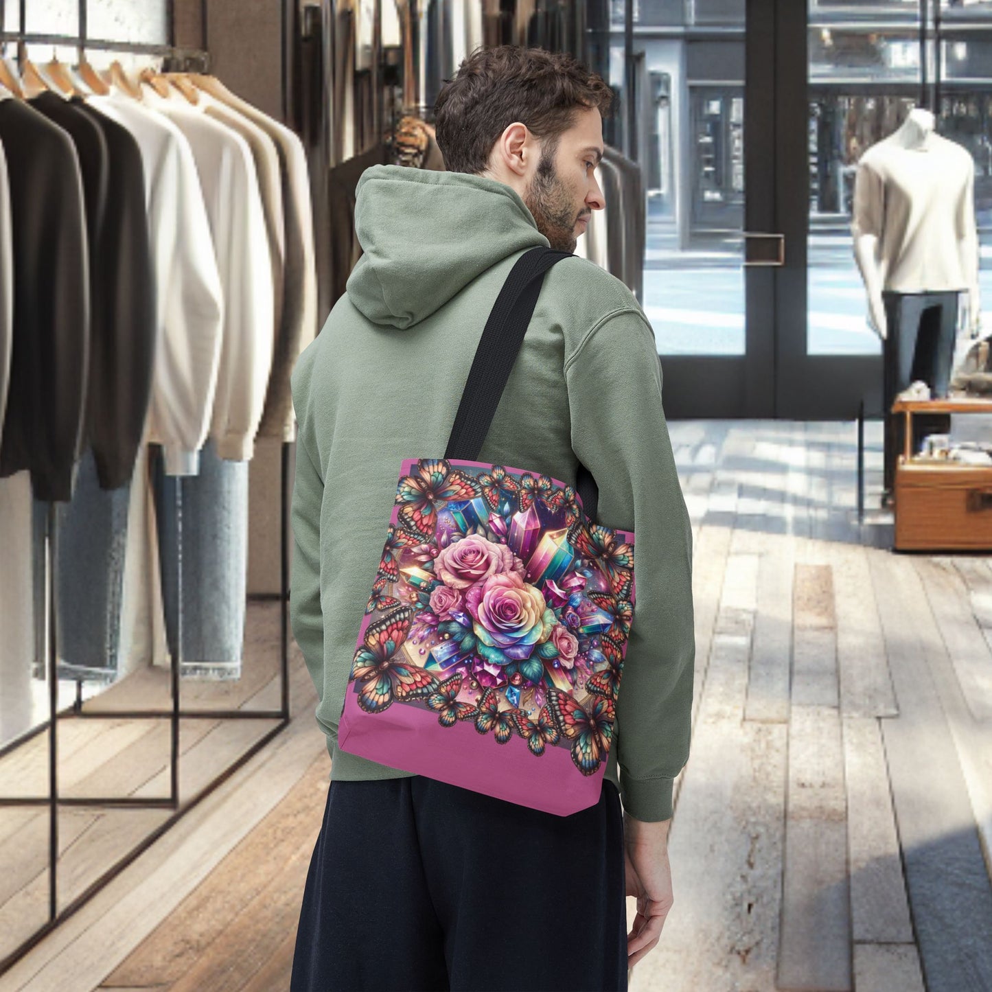 Butterfly Floral Tote Bag