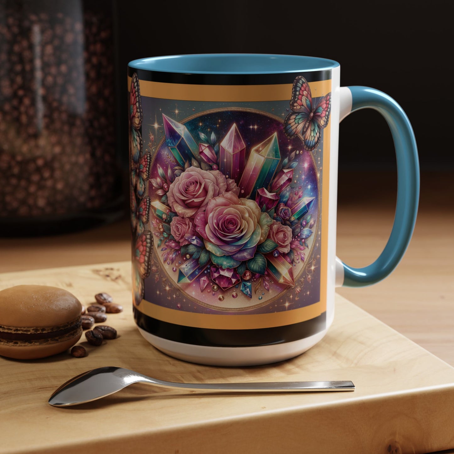 Coffee Mug Butterflys and Flowers