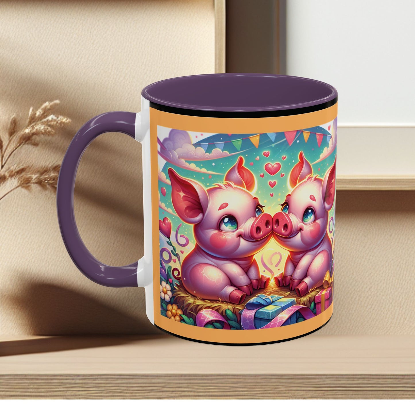 Coffee Mug Love Pigs Picknick 11, 15oz