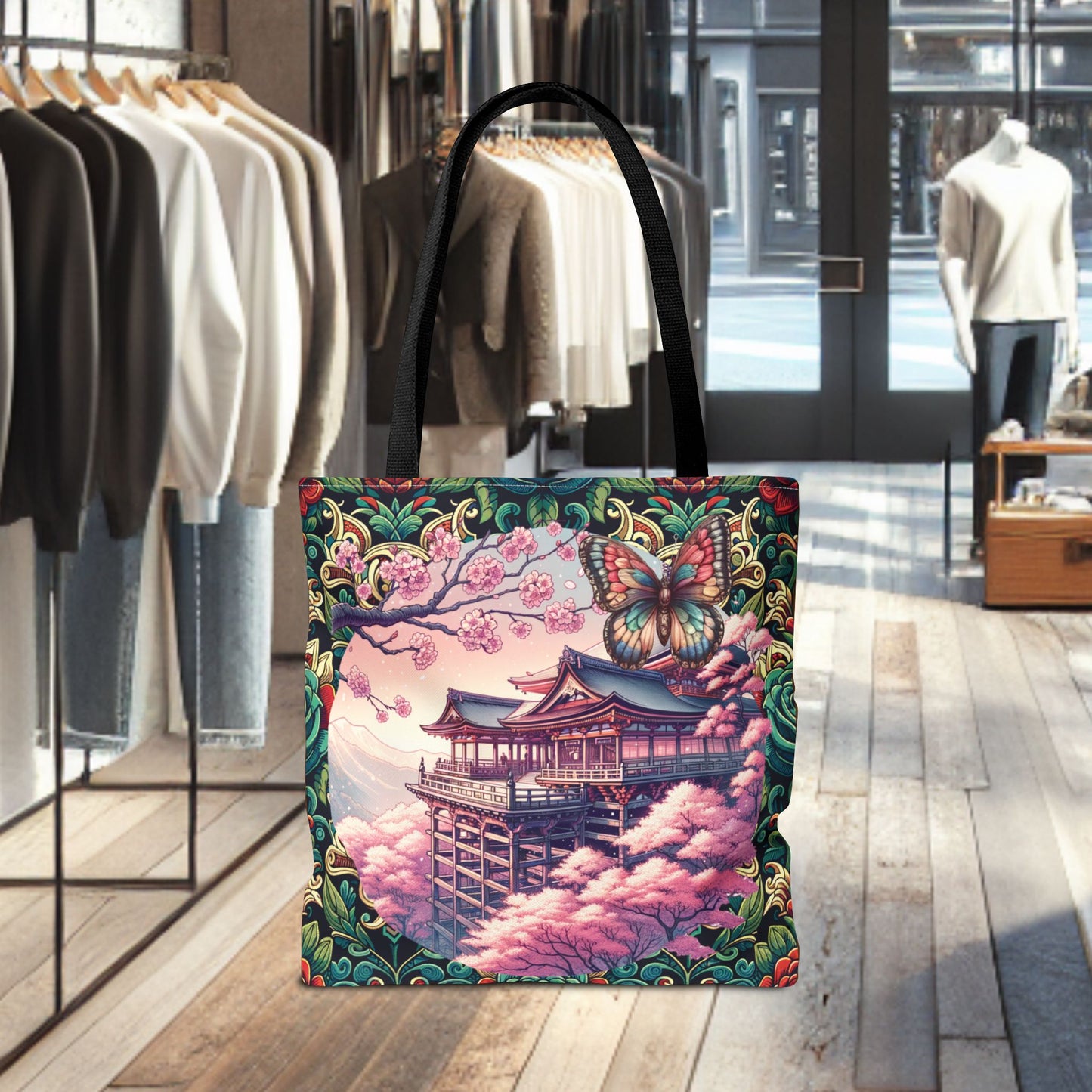 Sakura Butterfly Tote Bag