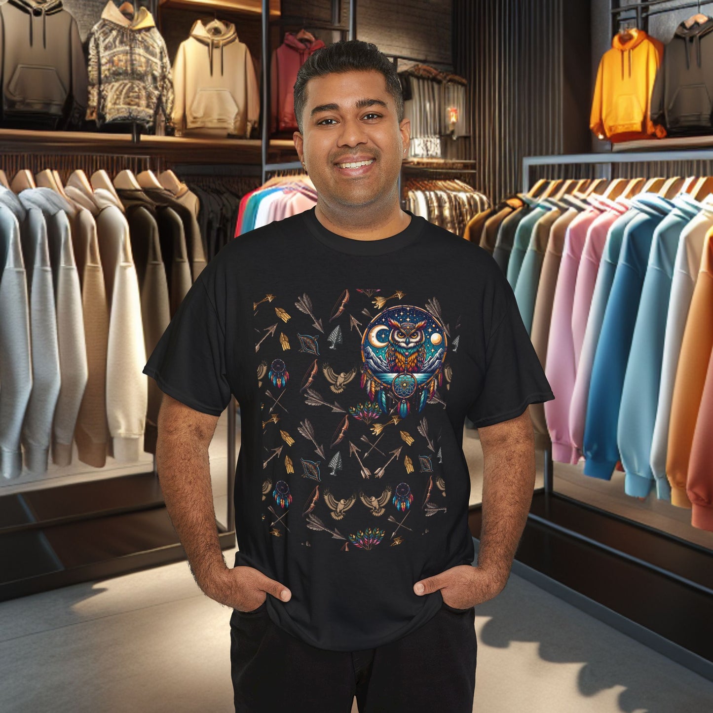 Men's Owl Dreamcatcher Graphic Tee,