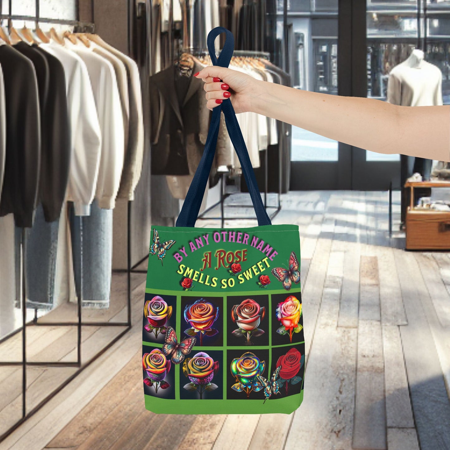 Vintage Floral Tote Bag - 'A Rose Smells So Sweet'