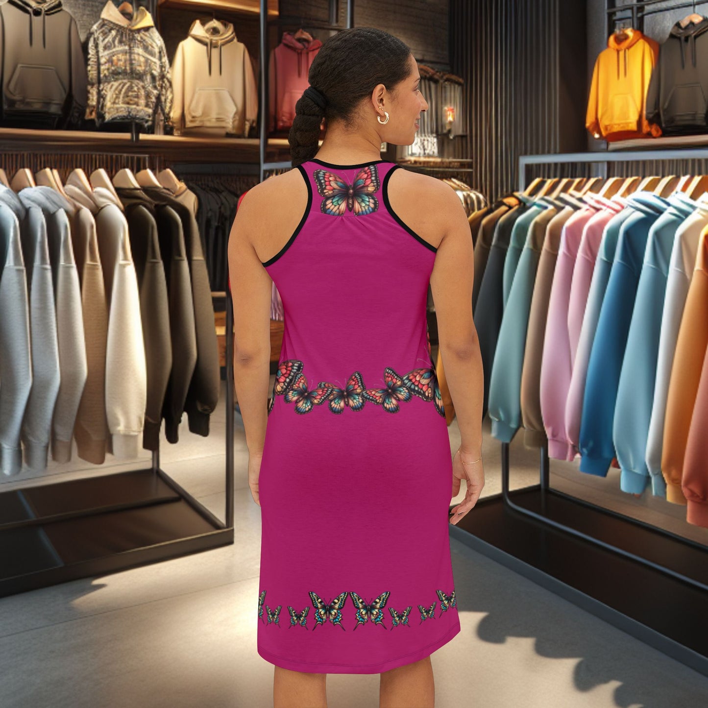 Butterfly Racerback Pink Dress