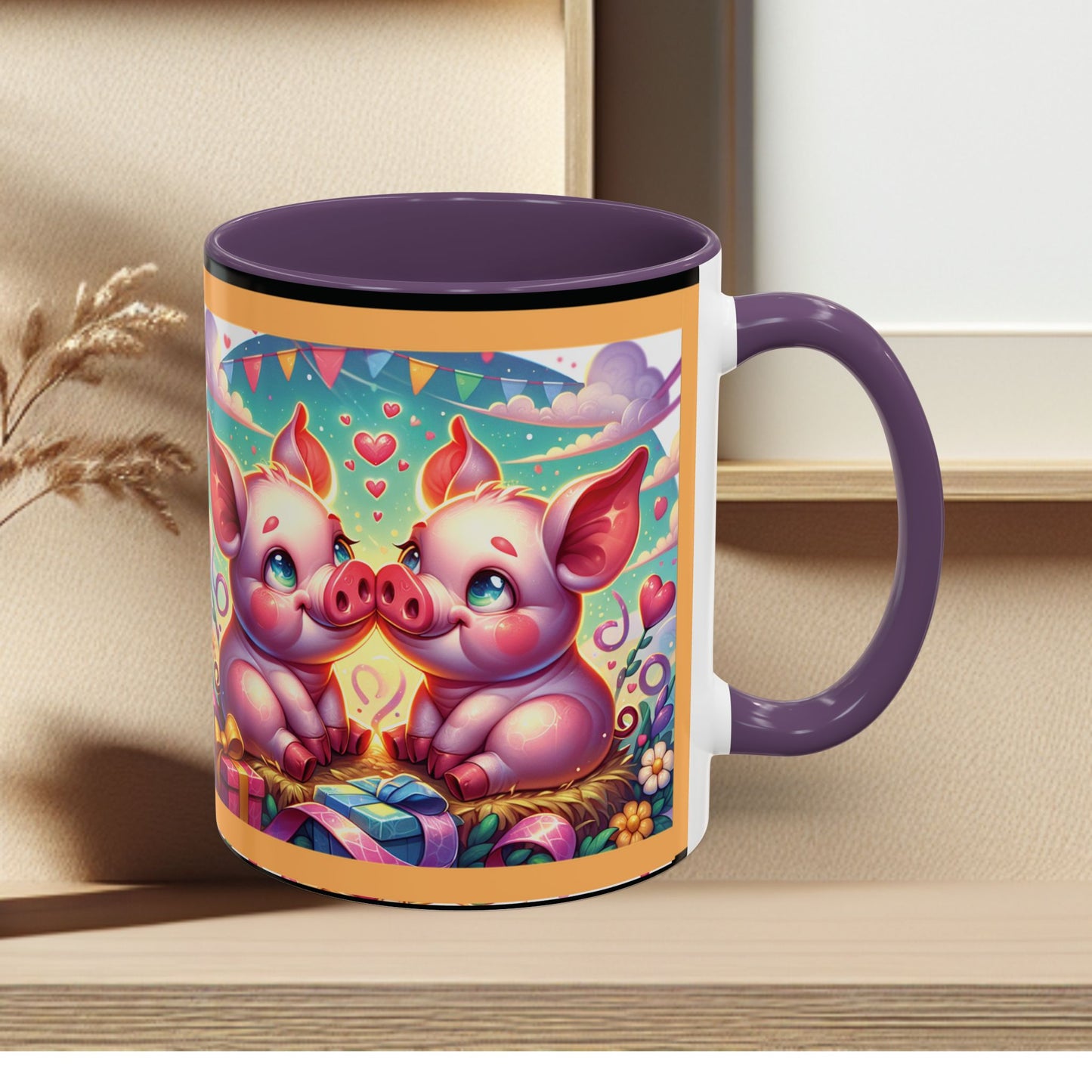Coffee Mug Love Pigs Picknick 11, 15oz