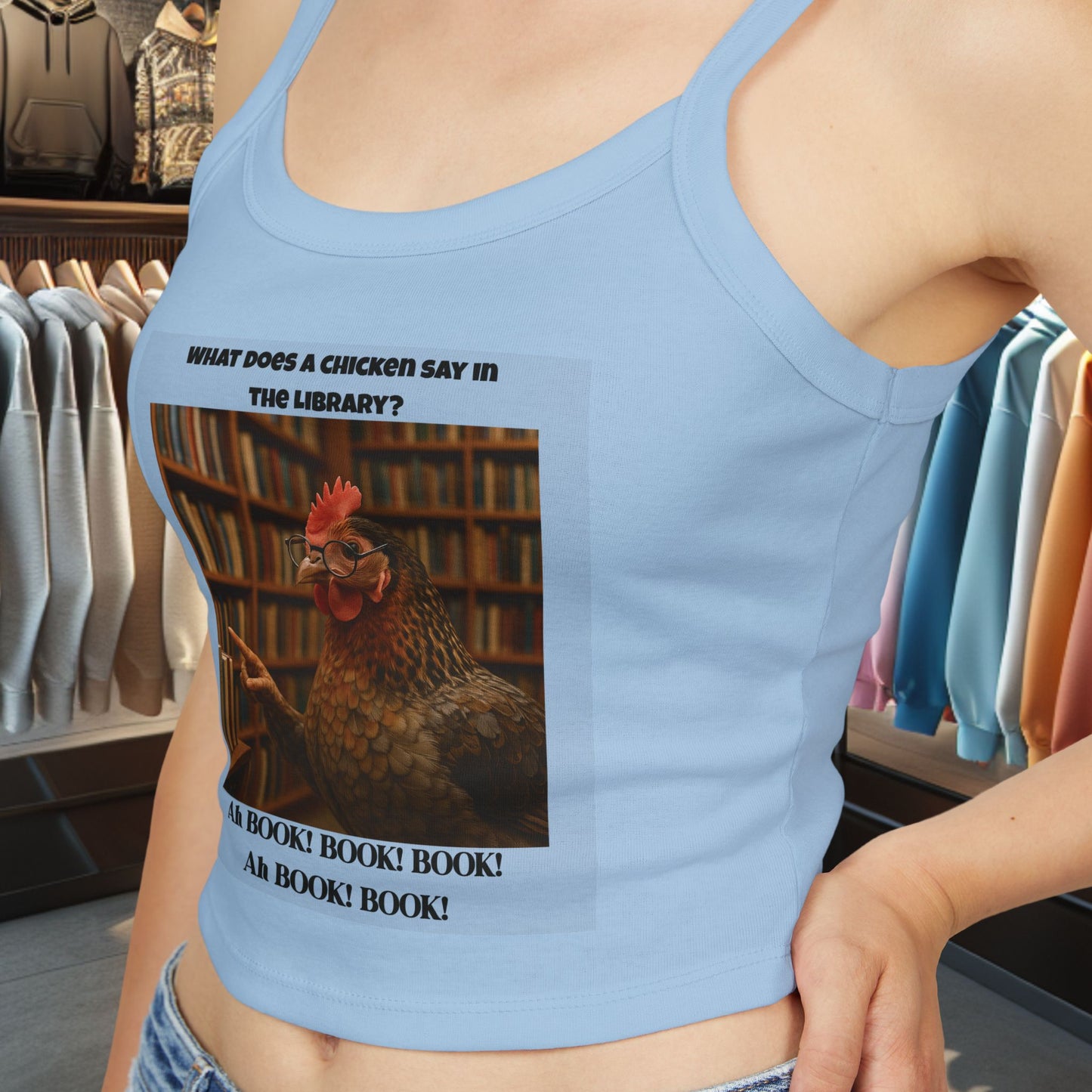 Chicken in Library - Women's Tank Top