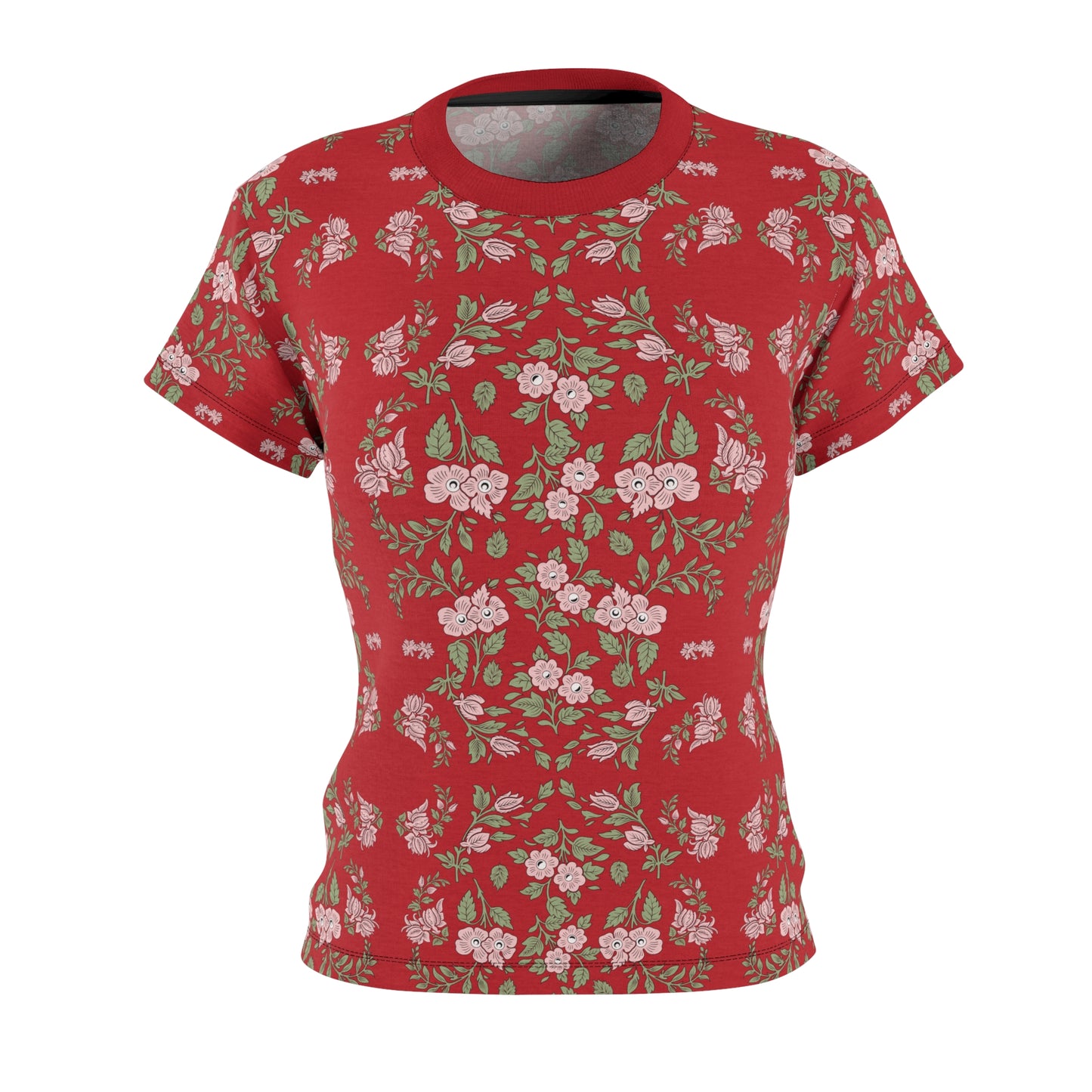 Women's Tee - Red - Pink Floral