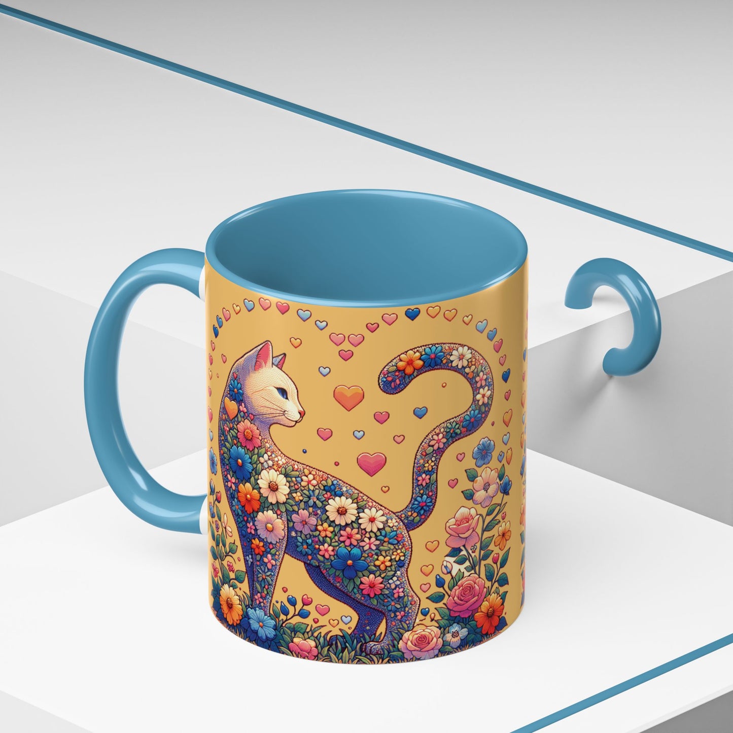 Mug- Loving Cat - Accent Coffee Mug (11oz, 15oz) (AOP)