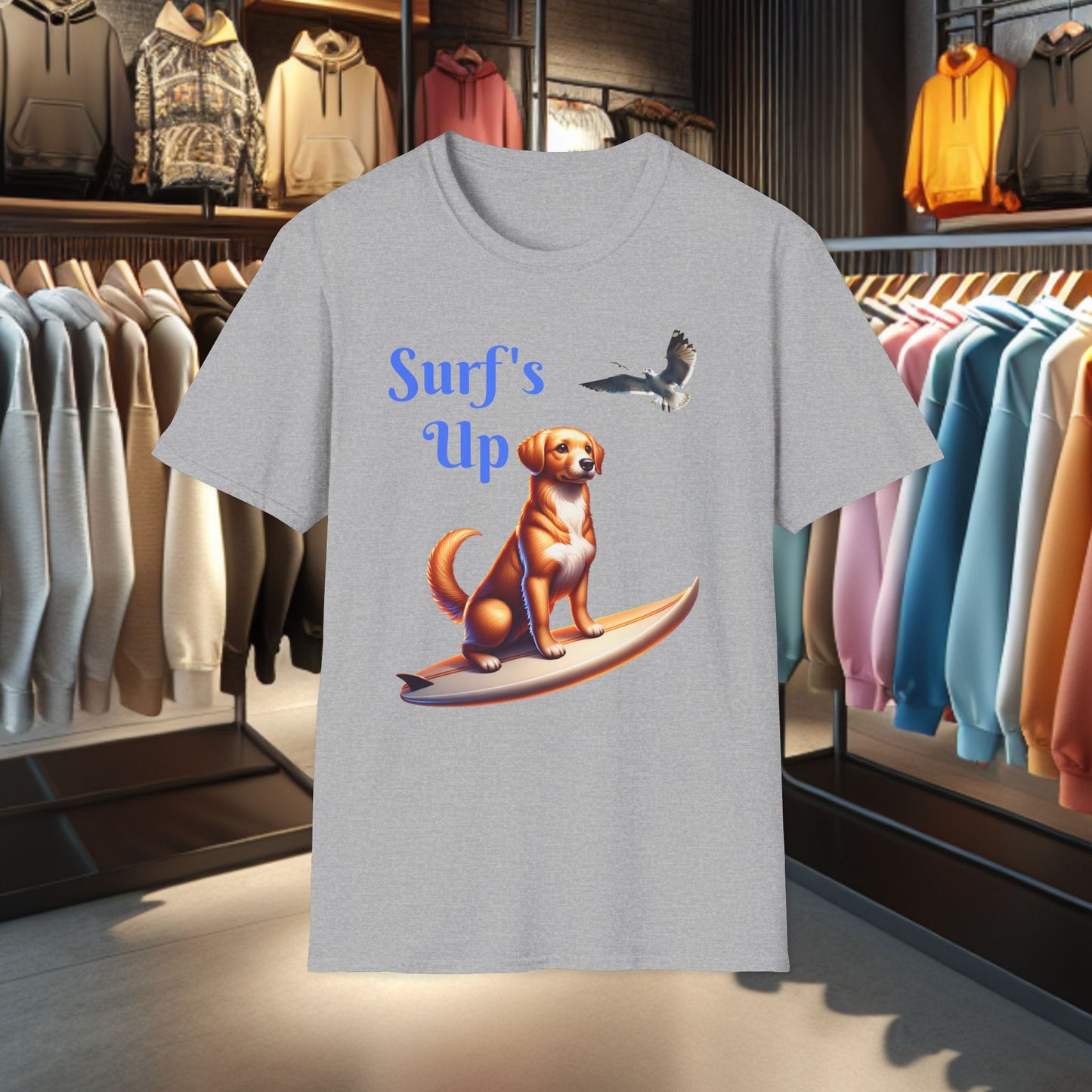 Dog Surfing Unisex T-Shirt - Surf's Up
