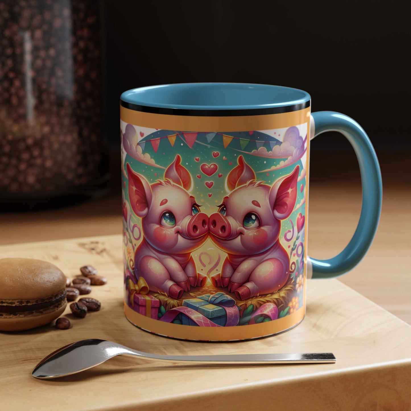 Coffee Mug Love Pigs Picknick 11, 15oz