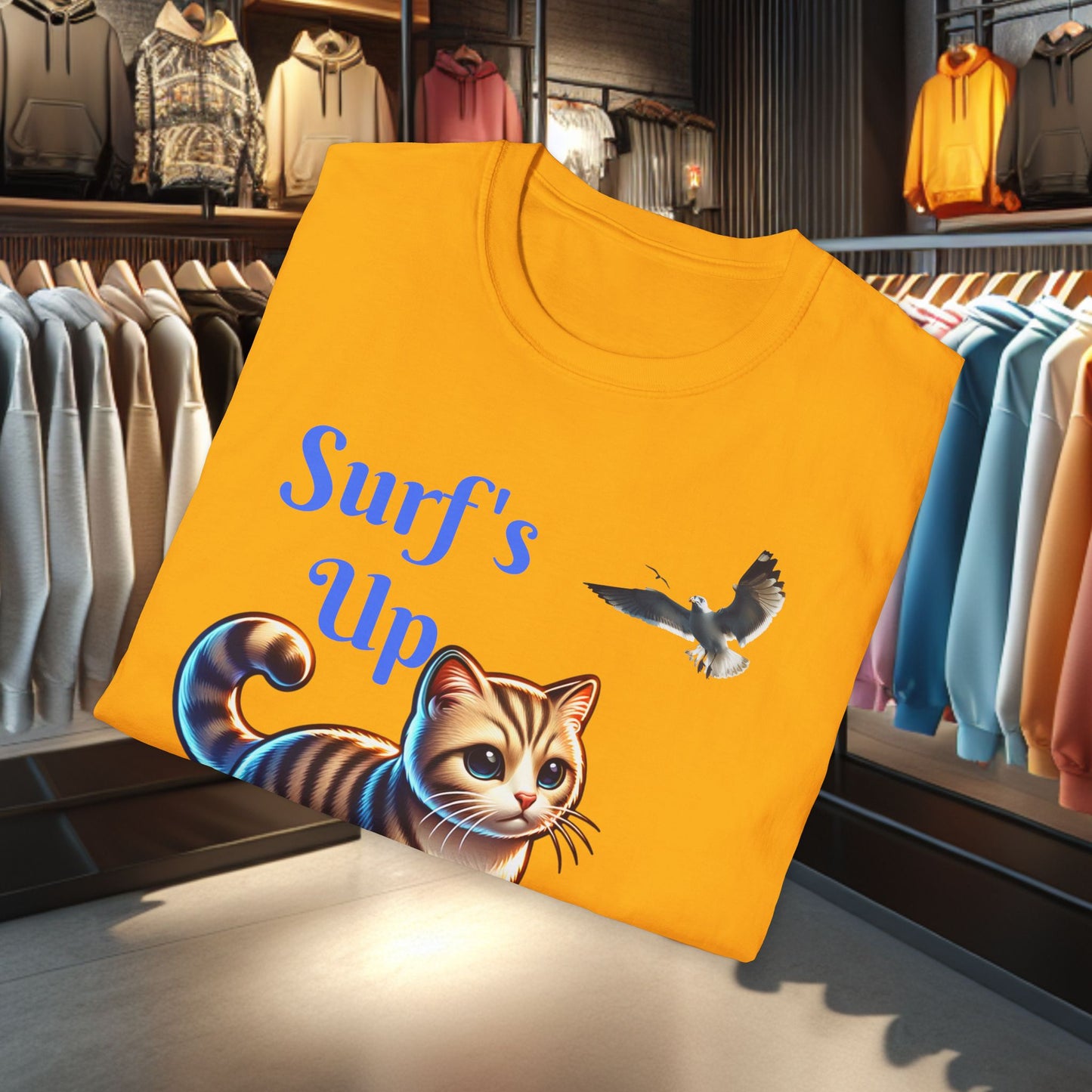Kitty Surfing Unisex T-Shirt - Surf's Up