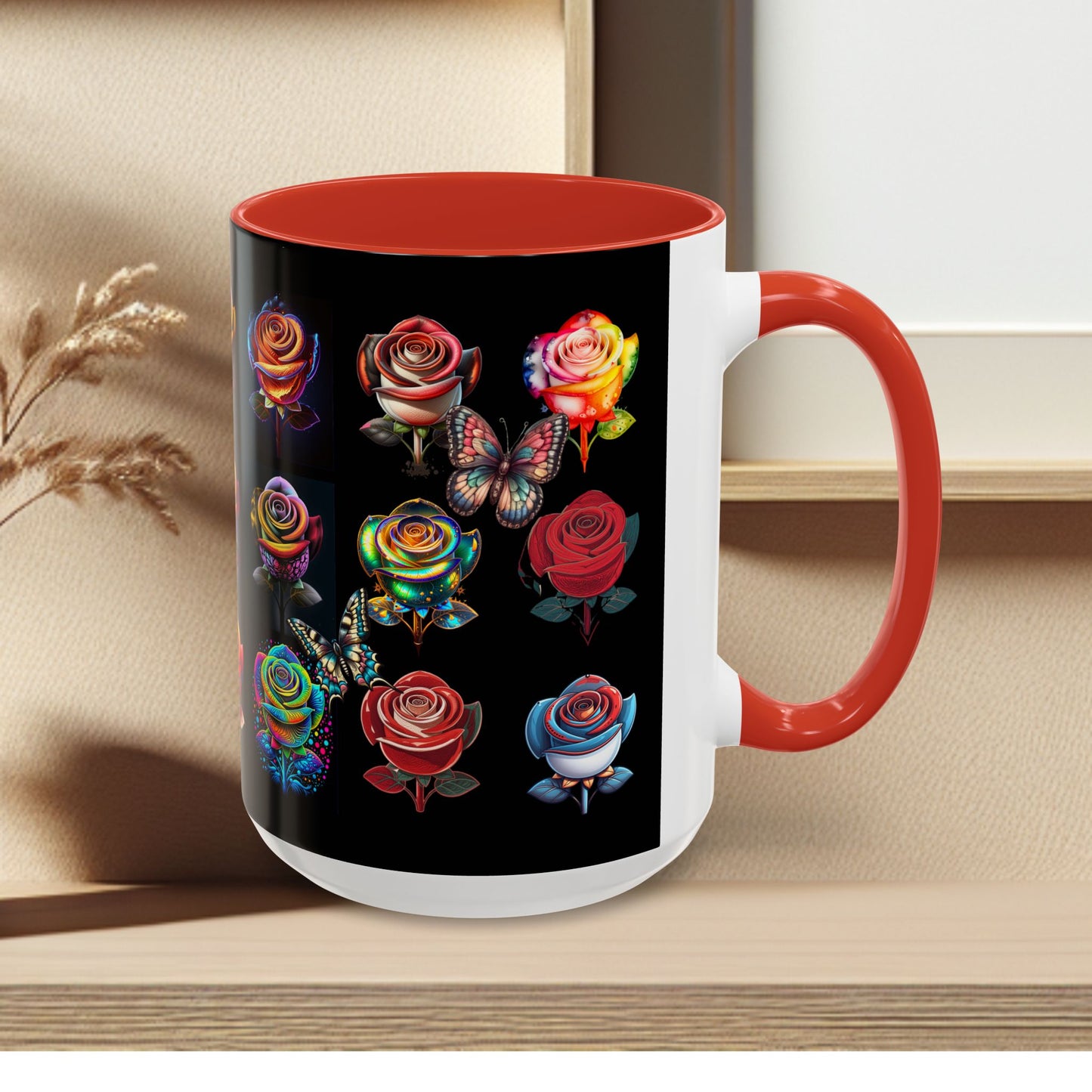 Floral Accent Mug - Perfect Gift for Garden Lovers