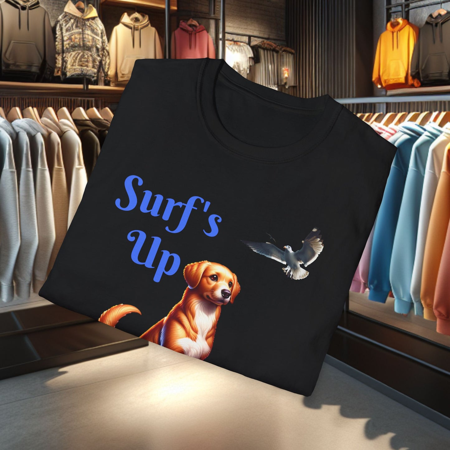 Dog Surfing Unisex T-Shirt - Surf's Up