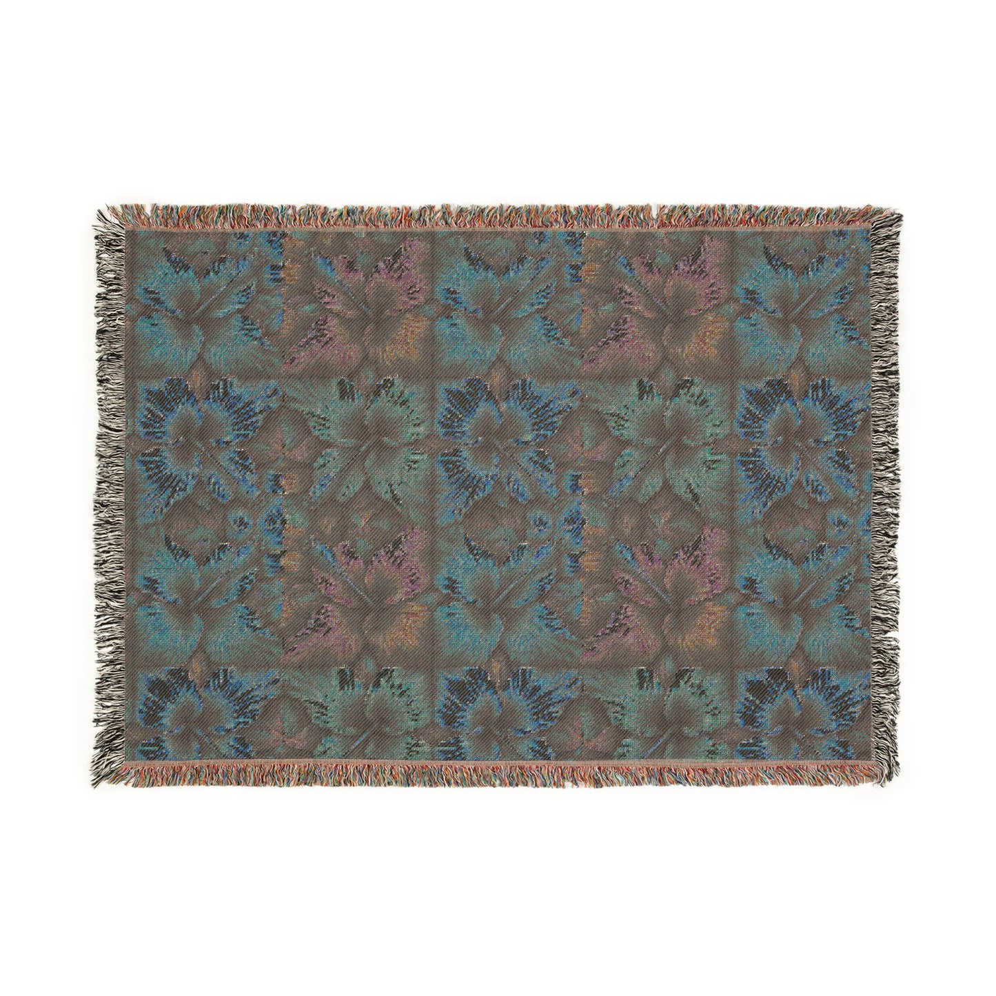 Vibrant Floral Woven Blanket