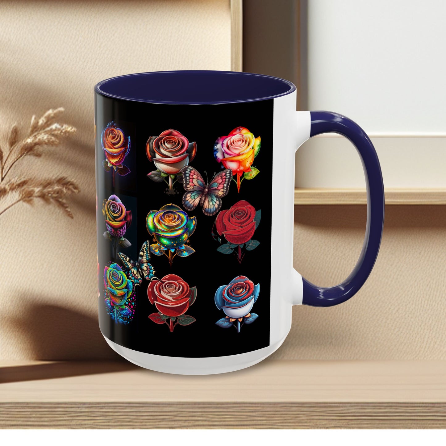 Floral Accent Mug - Perfect Gift for Garden Lovers
