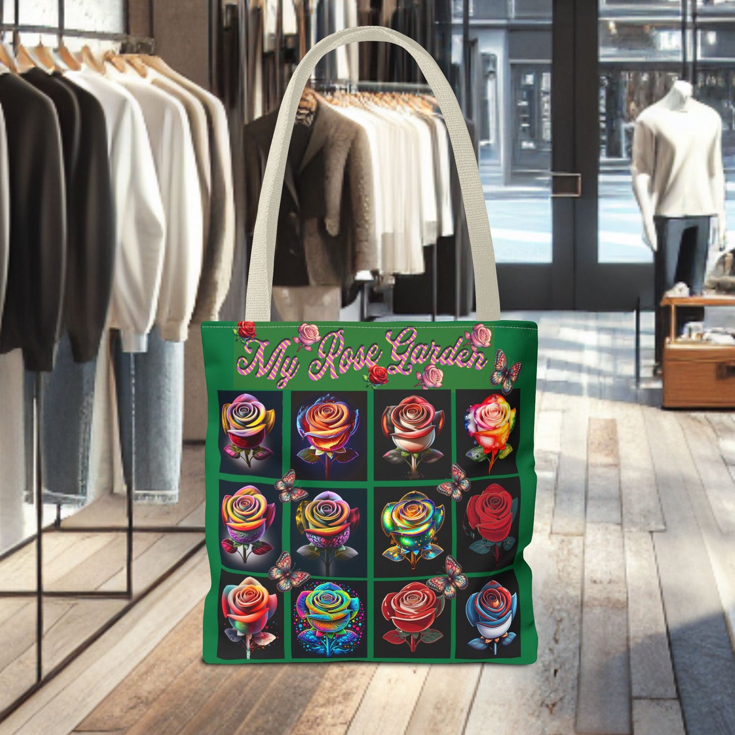 My Rose Garden Floral Tote Bag - Colorful Floral Prints for Garden Lovers