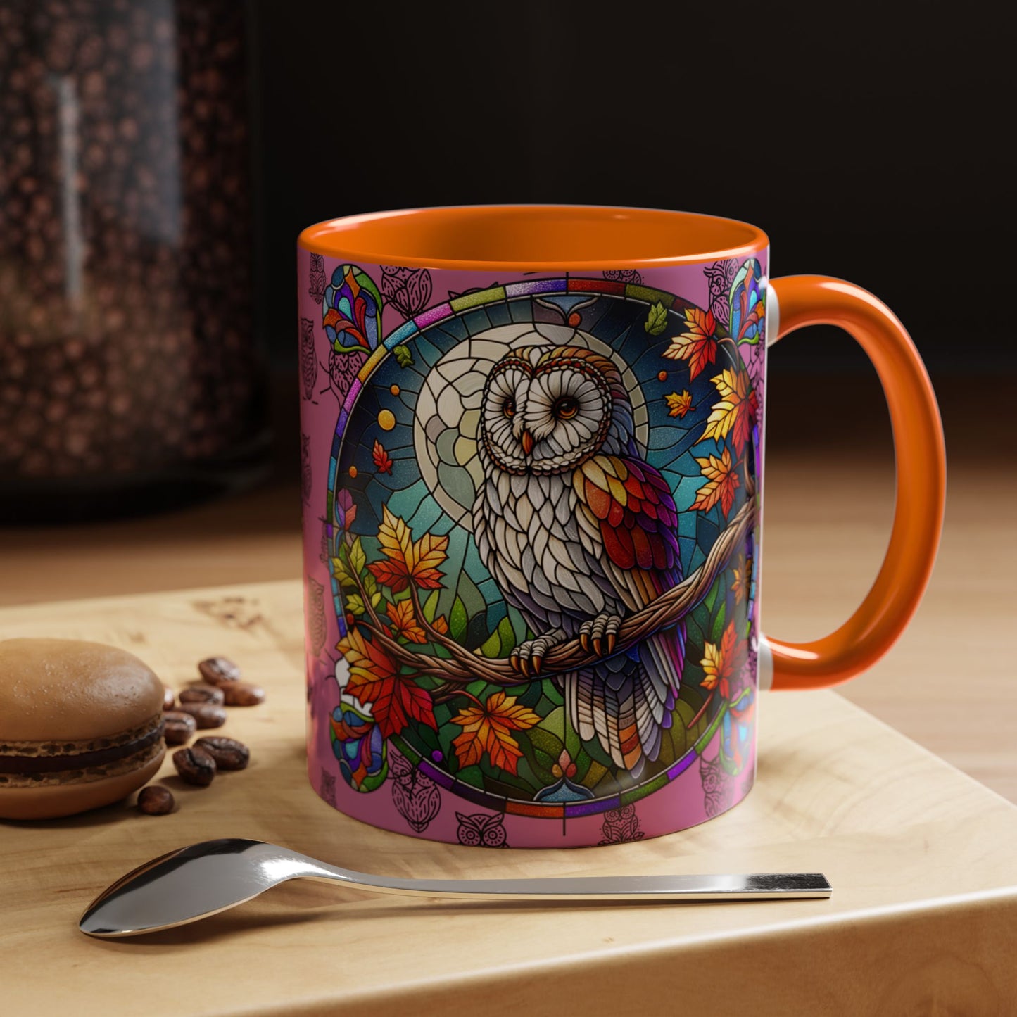 Coffee Mug -Colorful Stain Glass Owl Design