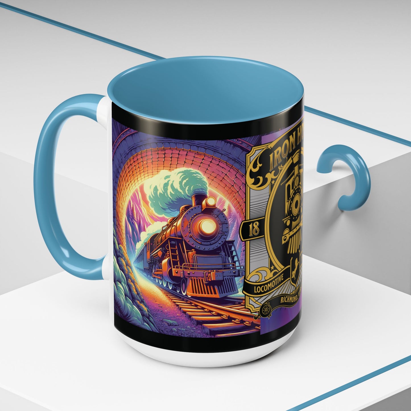 Mug- Steam engine Iron Horse- Accent Coffee Mug (15oz)
