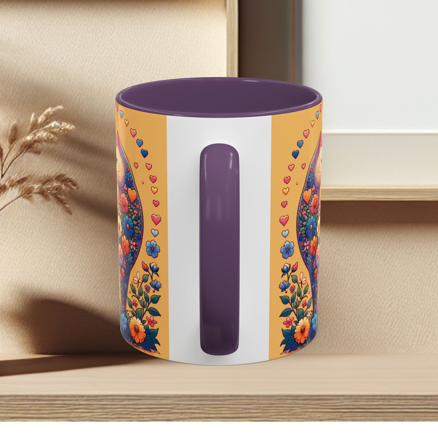 Mug- Loving Cat - Accent Coffee Mug (11oz, 15oz) (AOP)