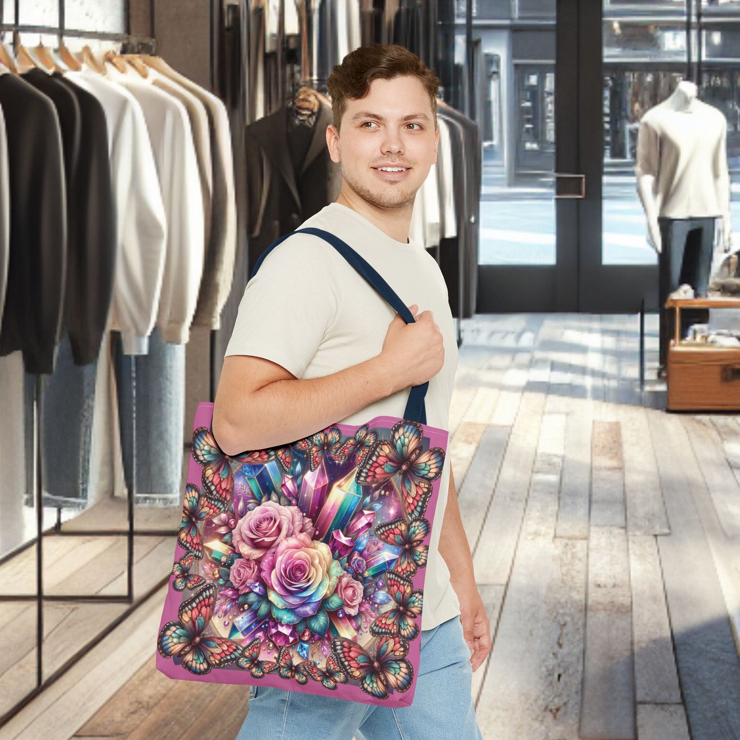 Butterfly Floral Tote Bag