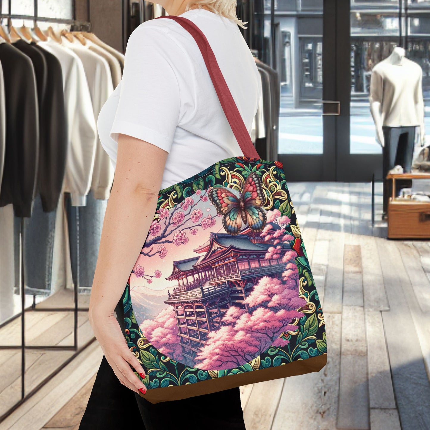 Sakura Butterfly Tote Bag