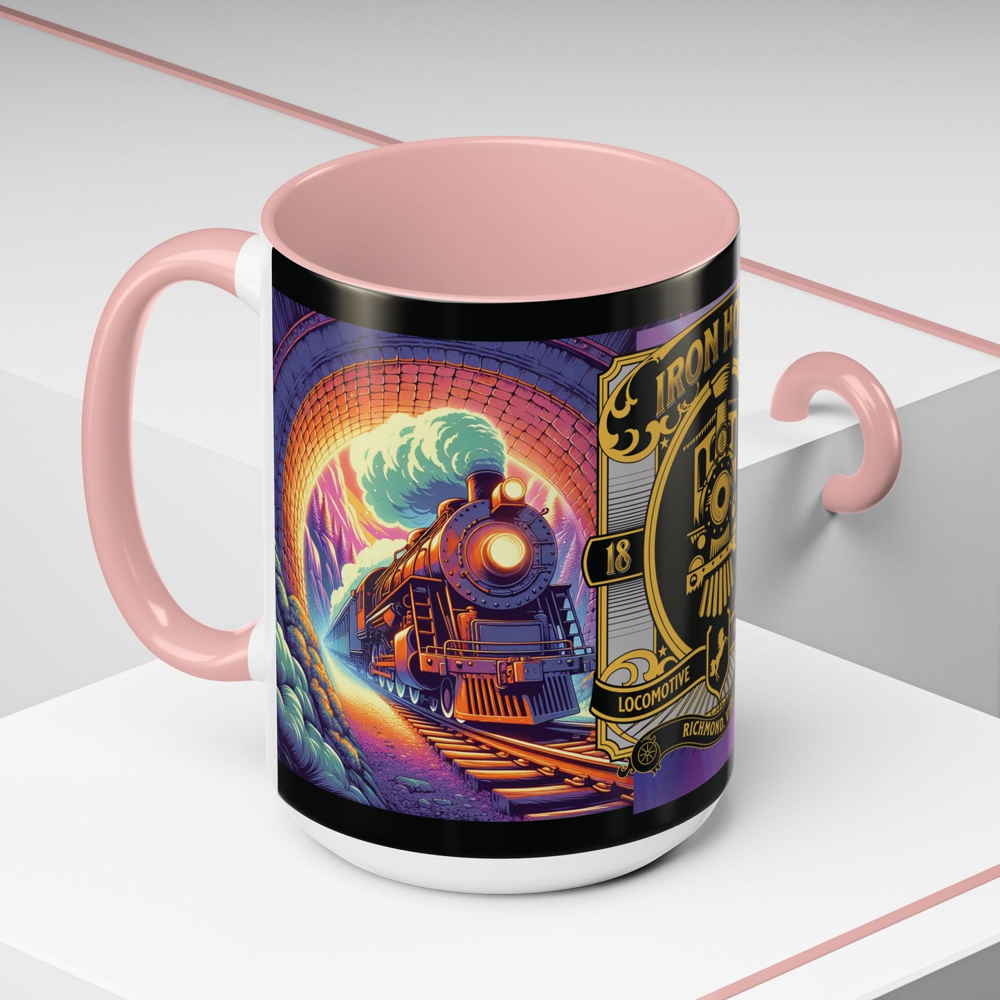 Mug- Steam engine Iron Horse- Accent Coffee Mug (15oz)