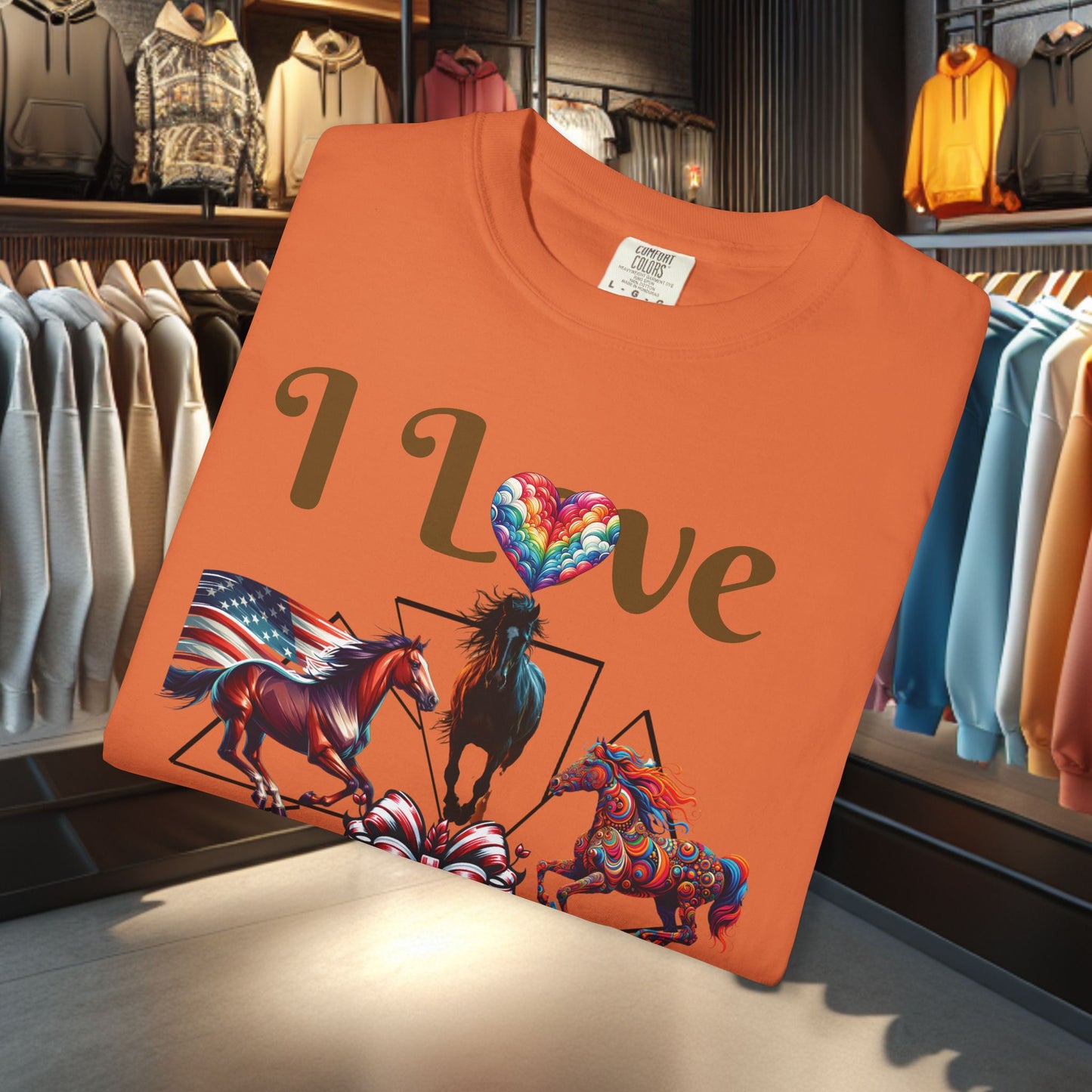 Boho I Love Horses T-shirt