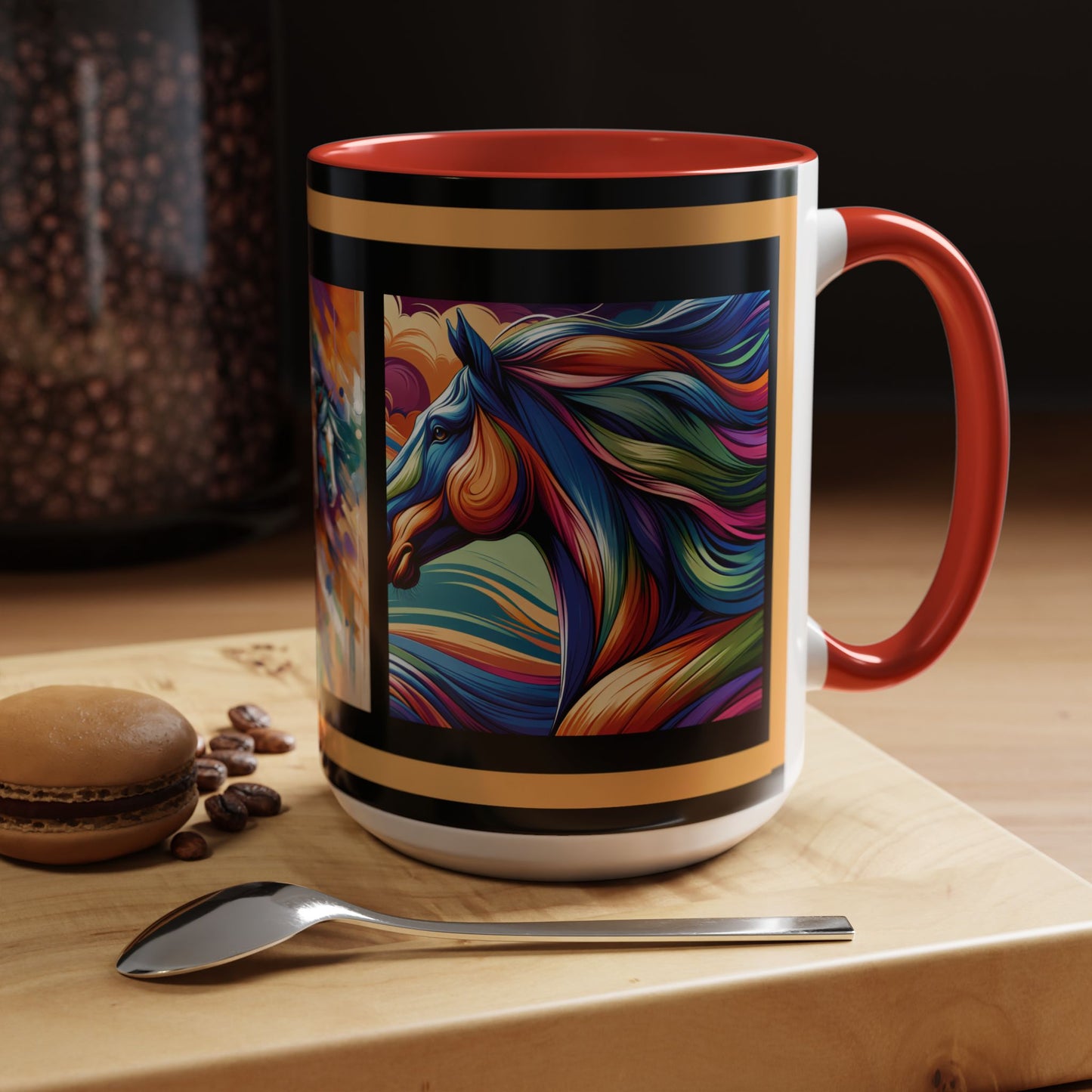 Mug Coffee Multi Color Horses 11oz 15oz