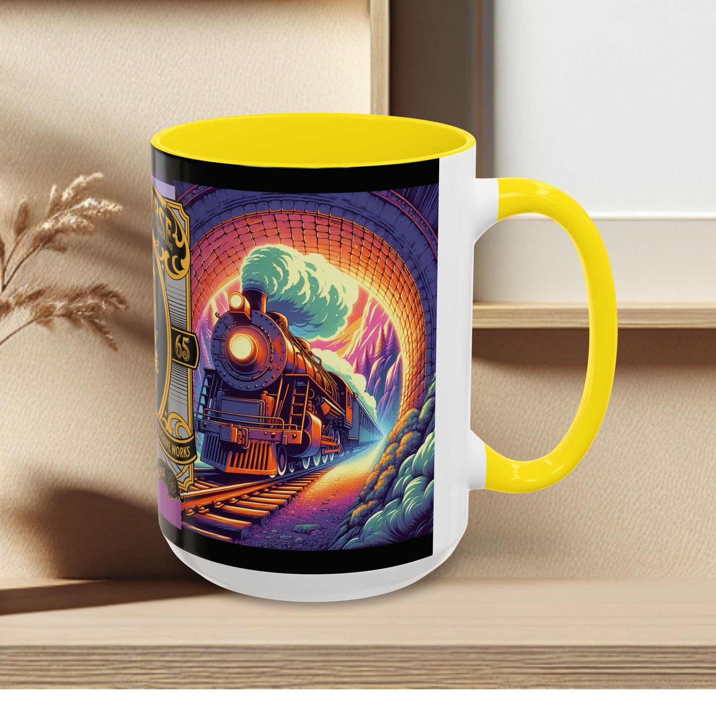 Mug- Steam engine Iron Horse- Accent Coffee Mug (15oz)