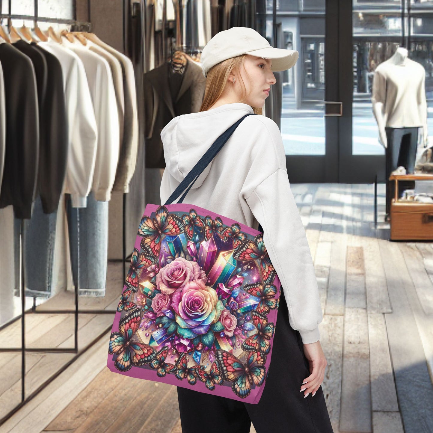 Butterfly Floral Tote Bag
