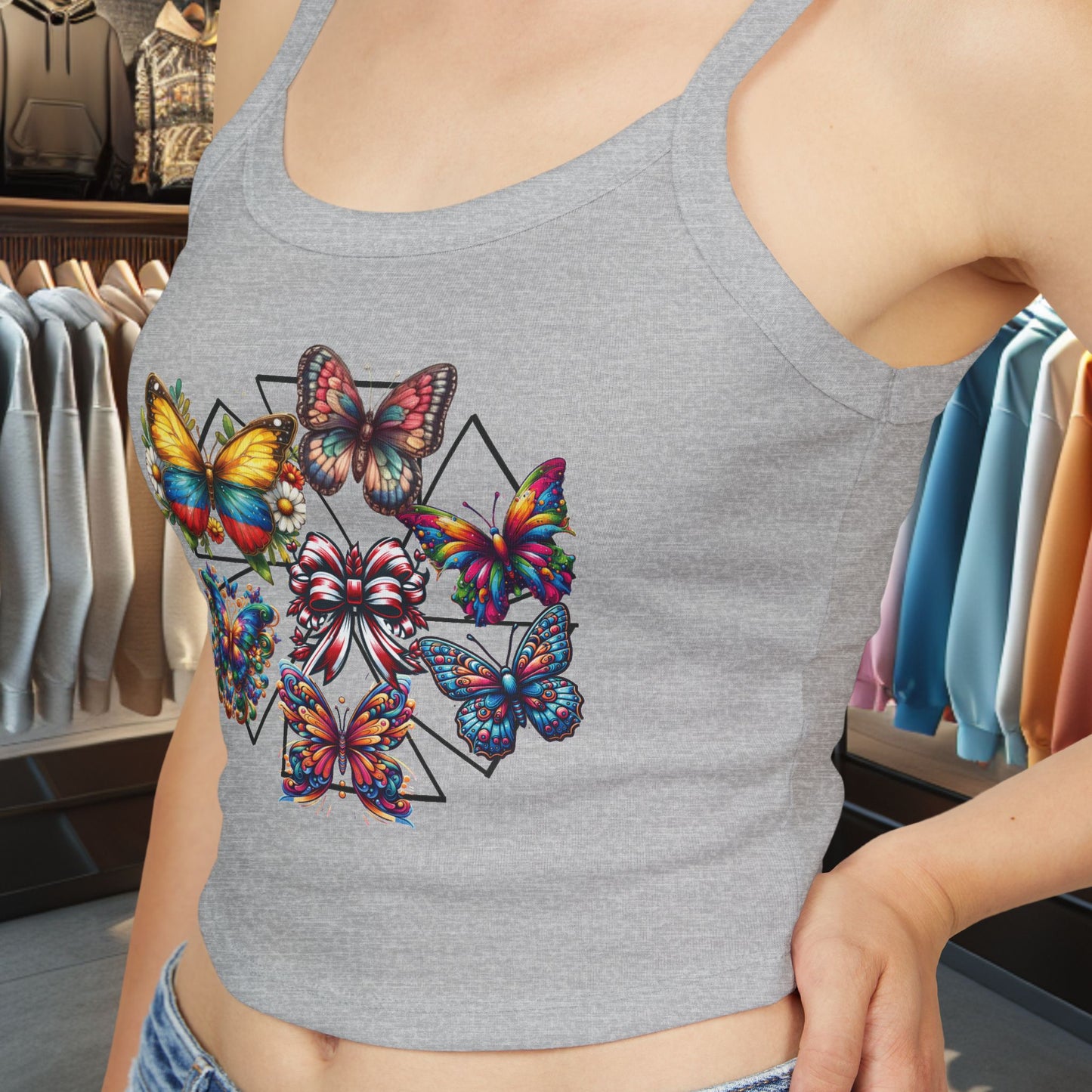 Colorful Butterfly Women's Tank Top - Summer Fashion, Boho Style