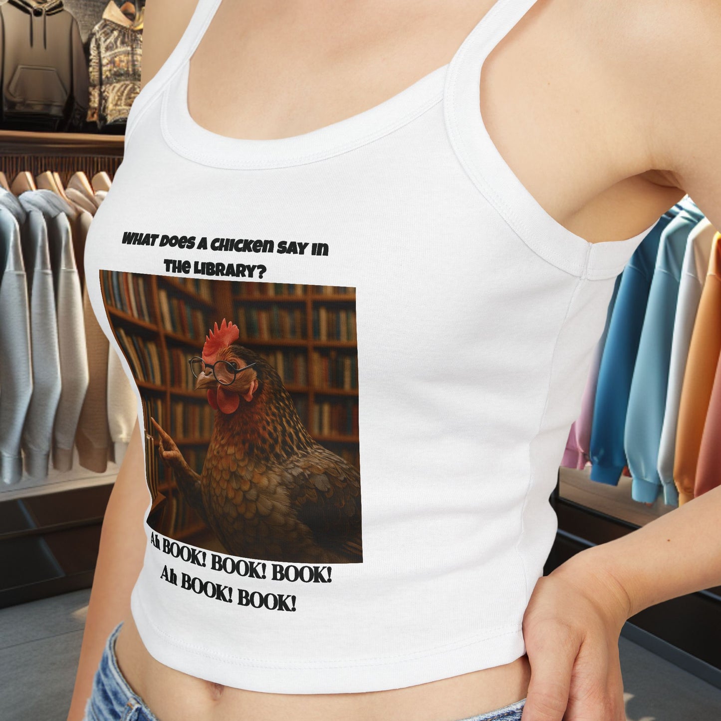 Chicken in Library - Women's Tank Top