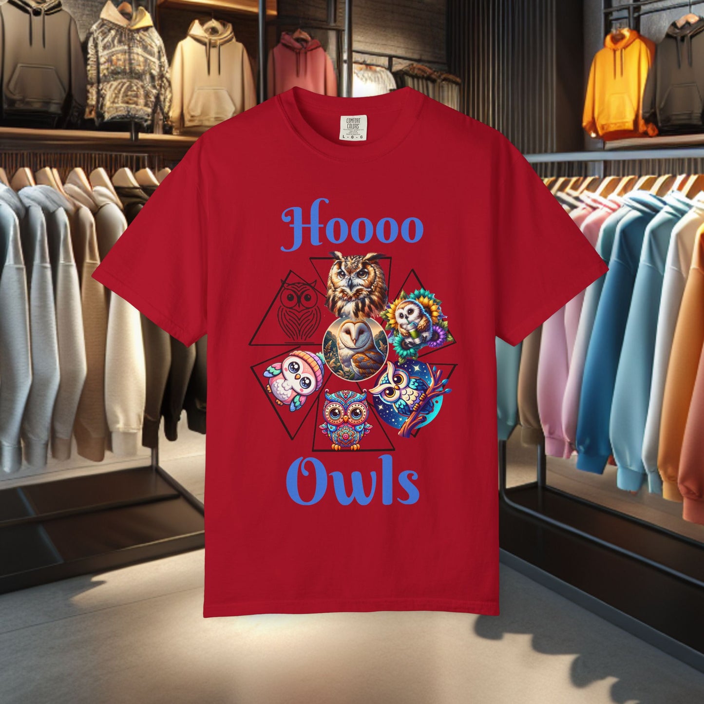 Colorful Owl Unisex T-Shirt - Wildlife Lover's Gift
