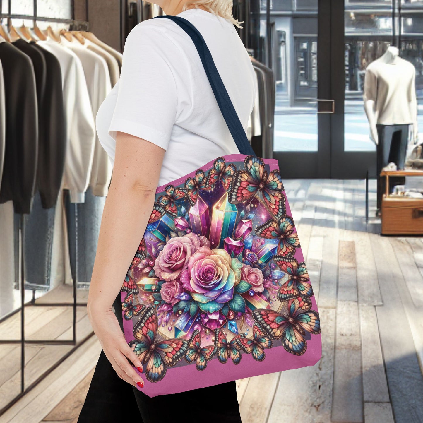 Butterfly Floral Tote Bag