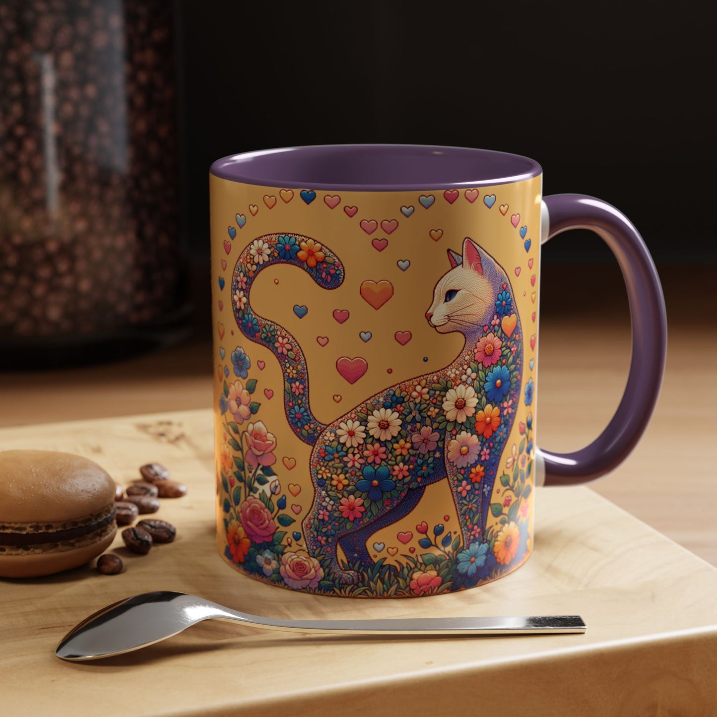 Mug- Loving Cat - Accent Coffee Mug (11oz, 15oz) (AOP)