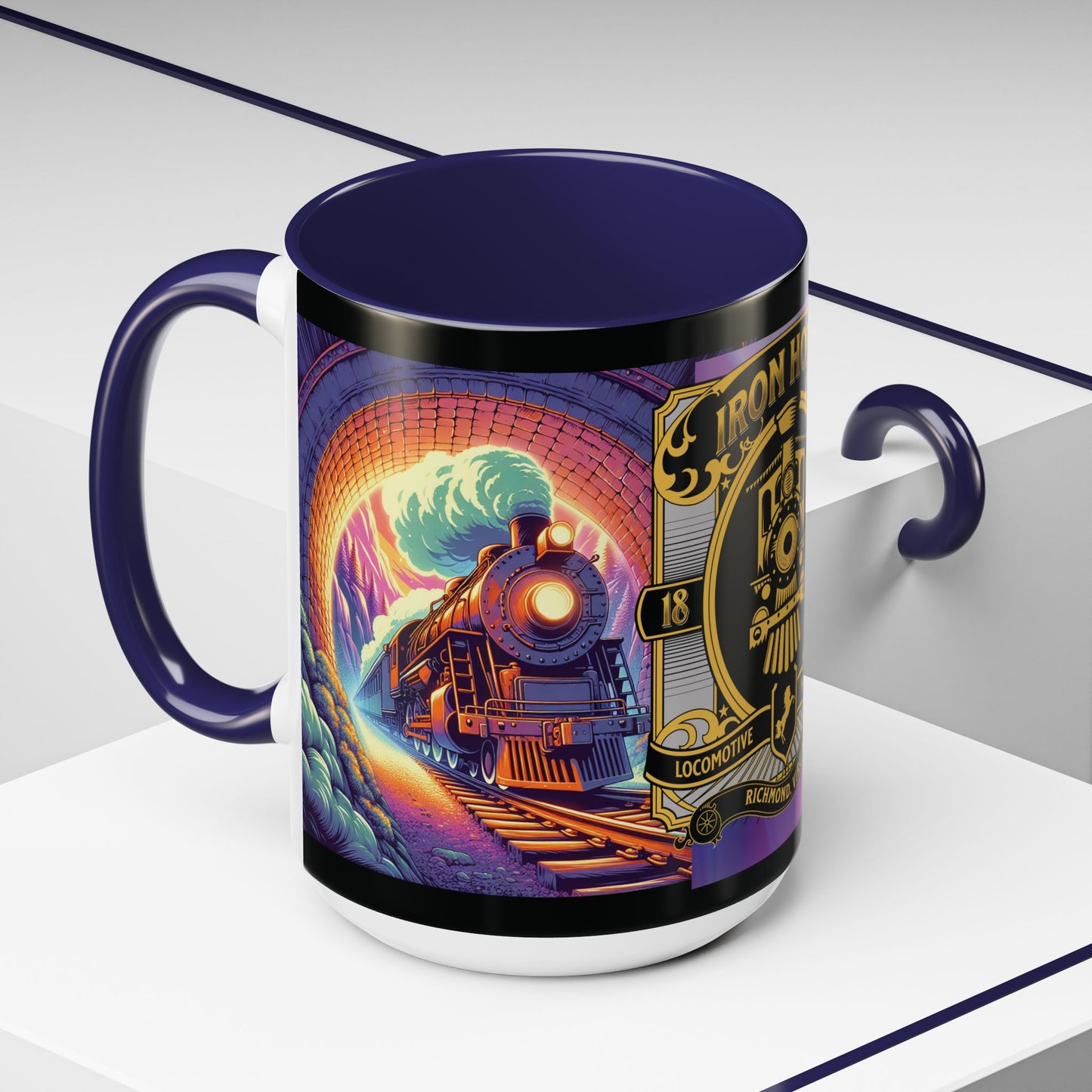 Mug- Steam engine Iron Horse- Accent Coffee Mug (15oz)