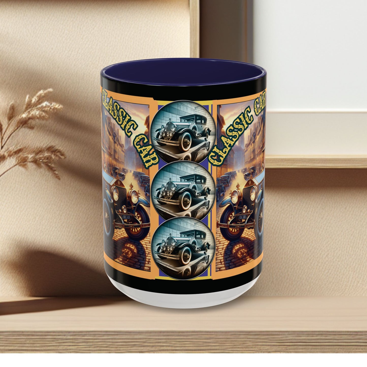 Mug-Blue Classic Car - Accent Coffee Mug (11oz, 15oz)