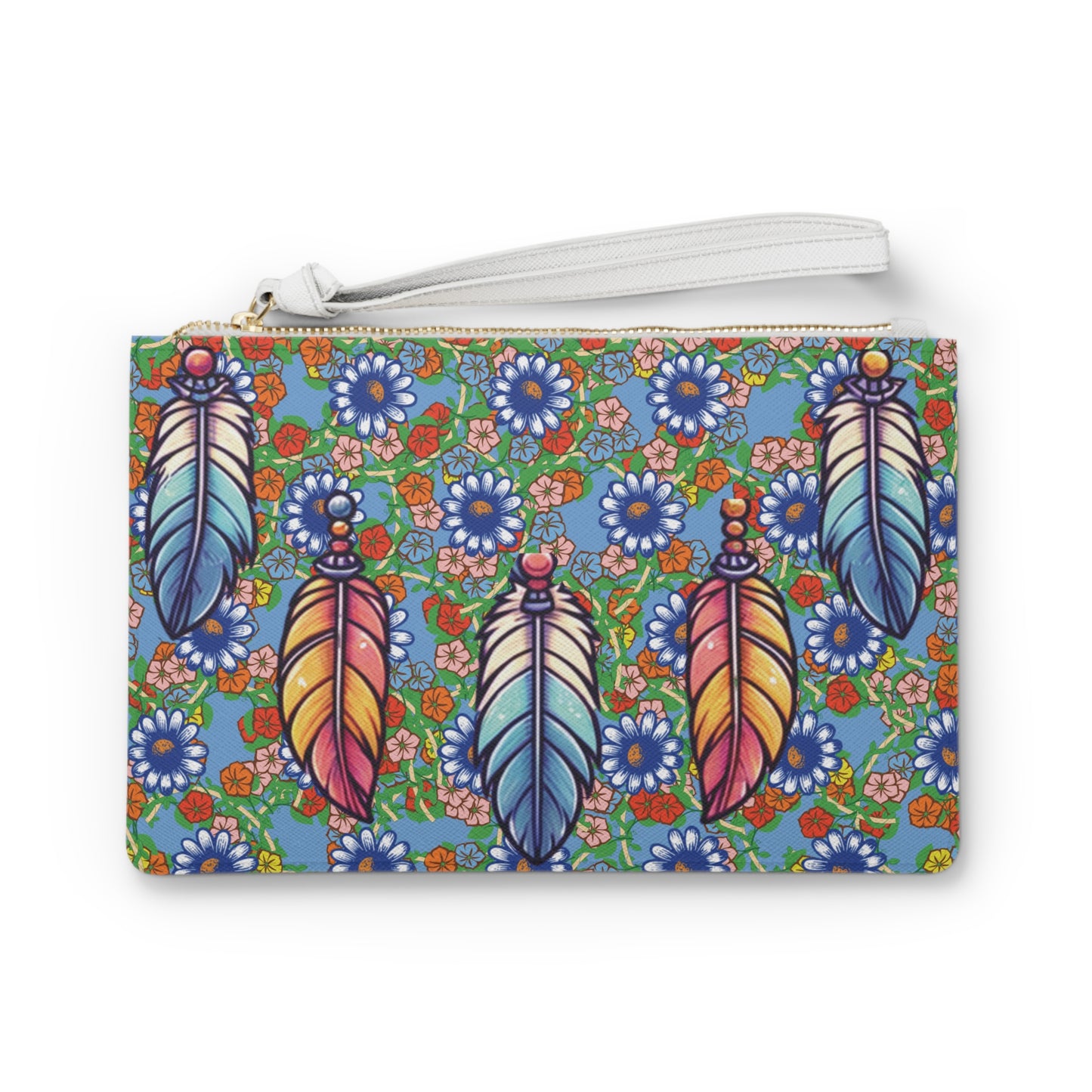 Feathers & Flowers Clutch Bag