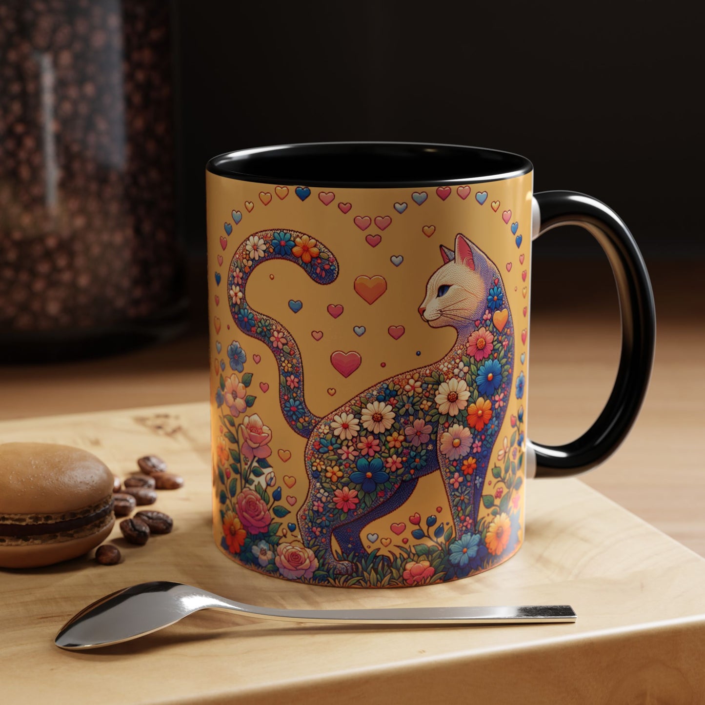 Mug- Loving Cat - Accent Coffee Mug (11oz, 15oz) (AOP)