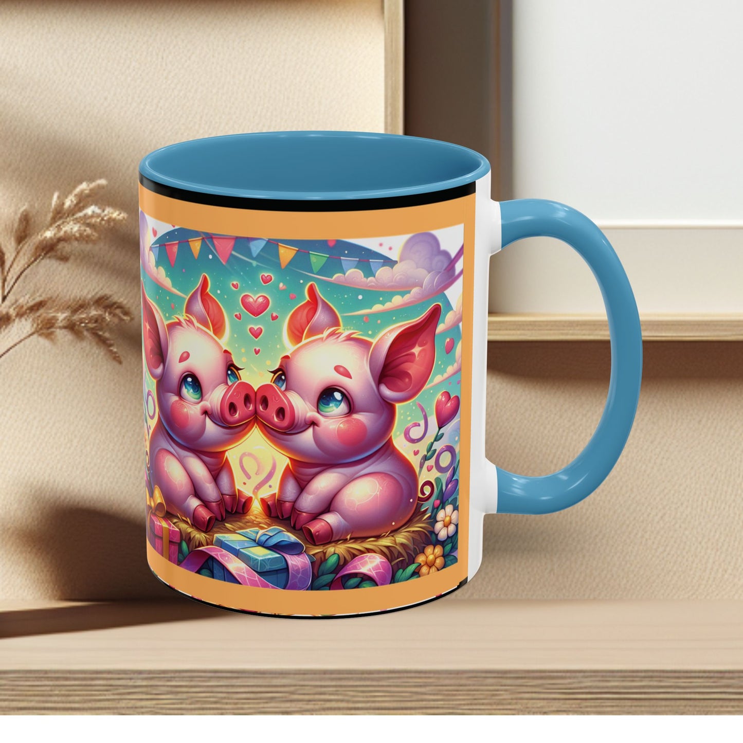 Coffee Mug Love Pigs Picknick 11, 15oz