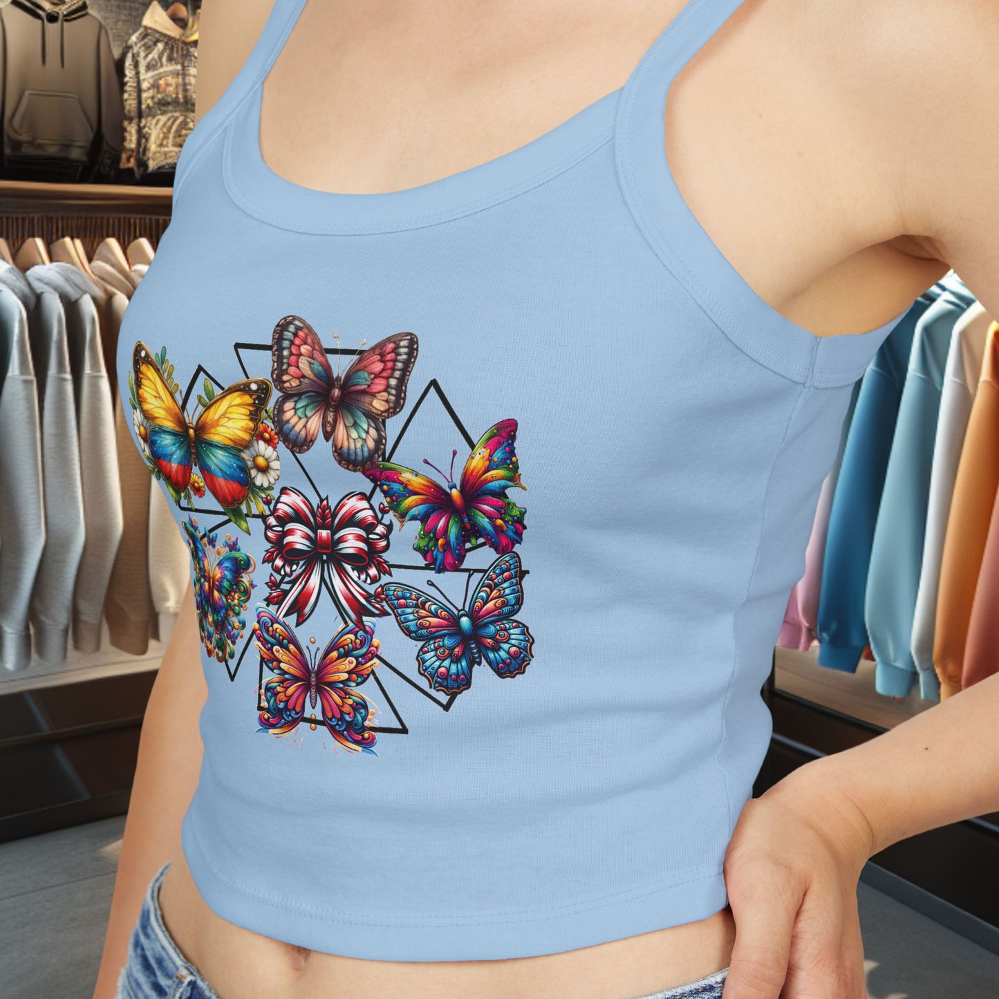 Colorful Butterfly Women's Tank Top - Summer Fashion, Boho Style